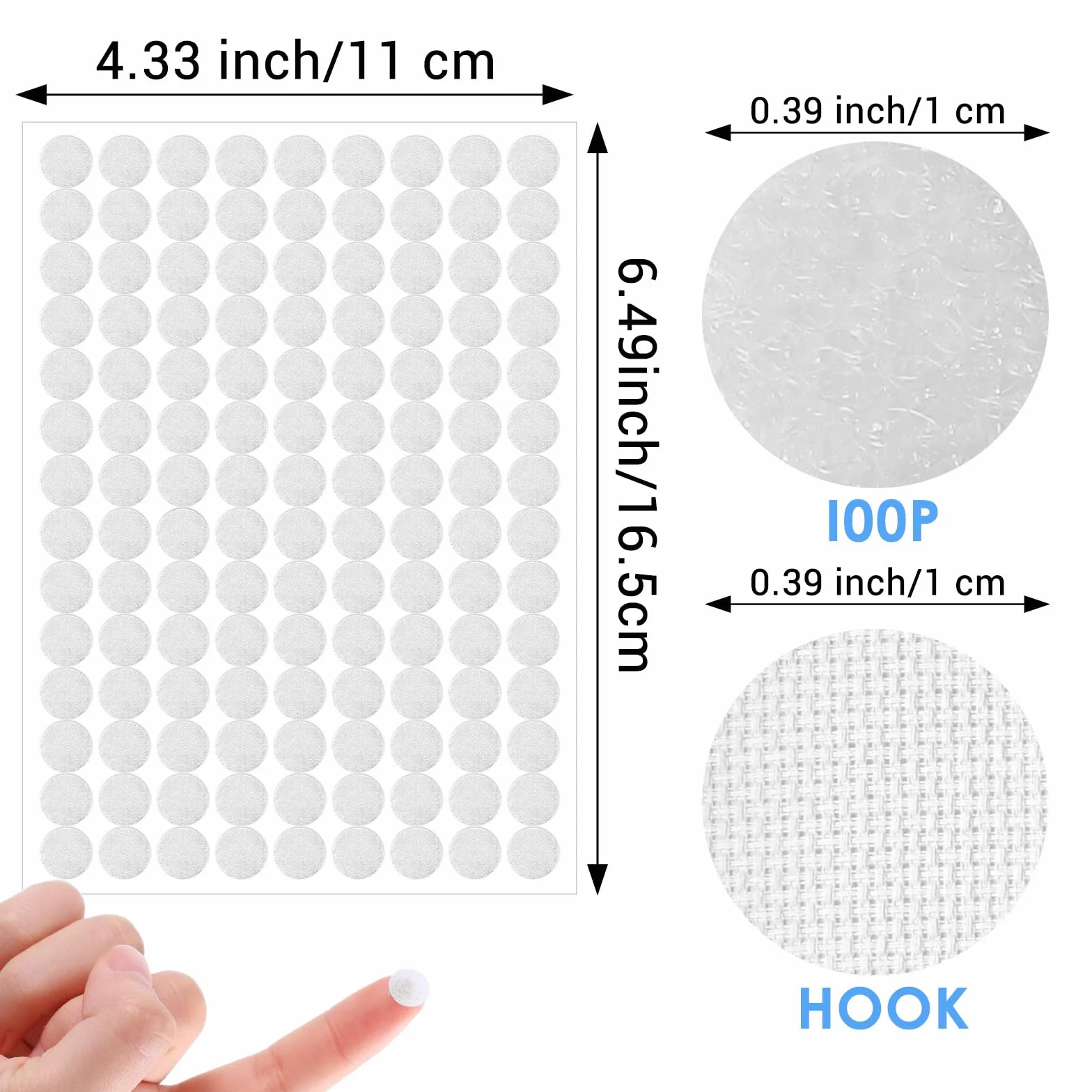 Sibba Samoprzylepne kropki, 1008 szt., samoprzylepne kropki, taśmy z haczykami i pętelkami, średnica 10 mm, nylonowa taśma klejąca, wodoodporne taśmy klejące, dwustronne paski do biura domu (504 pary)