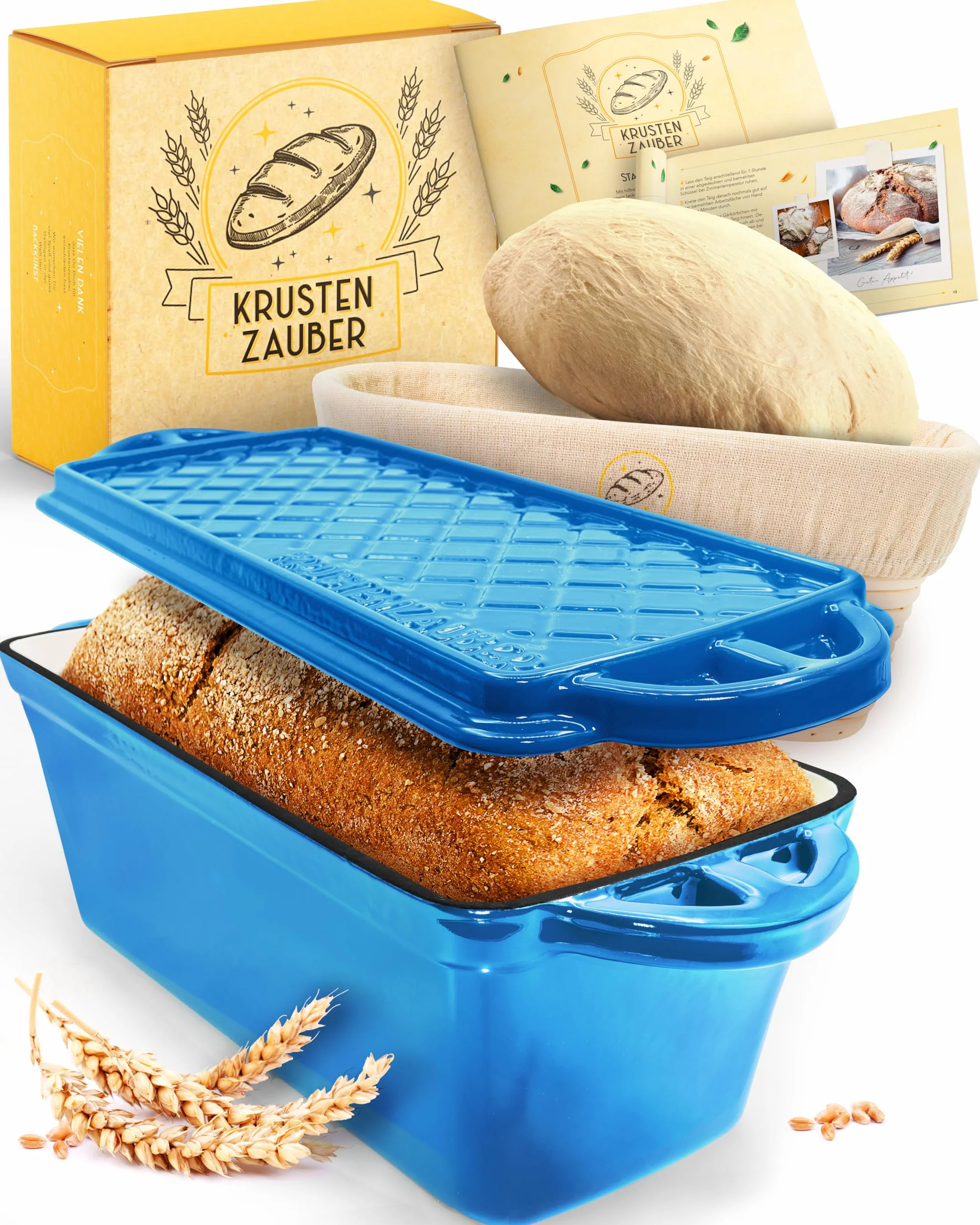KRUSTENZAUBER emaliowany garnek do pieczenia chleba 28 cm z żeliwa z pokrywką