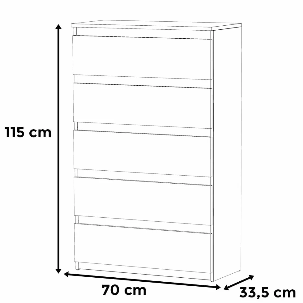 Komoda Biała Nowoczesna 70cm Hugo Szafka Rtv Salon Sypialnia Młodzieżowa