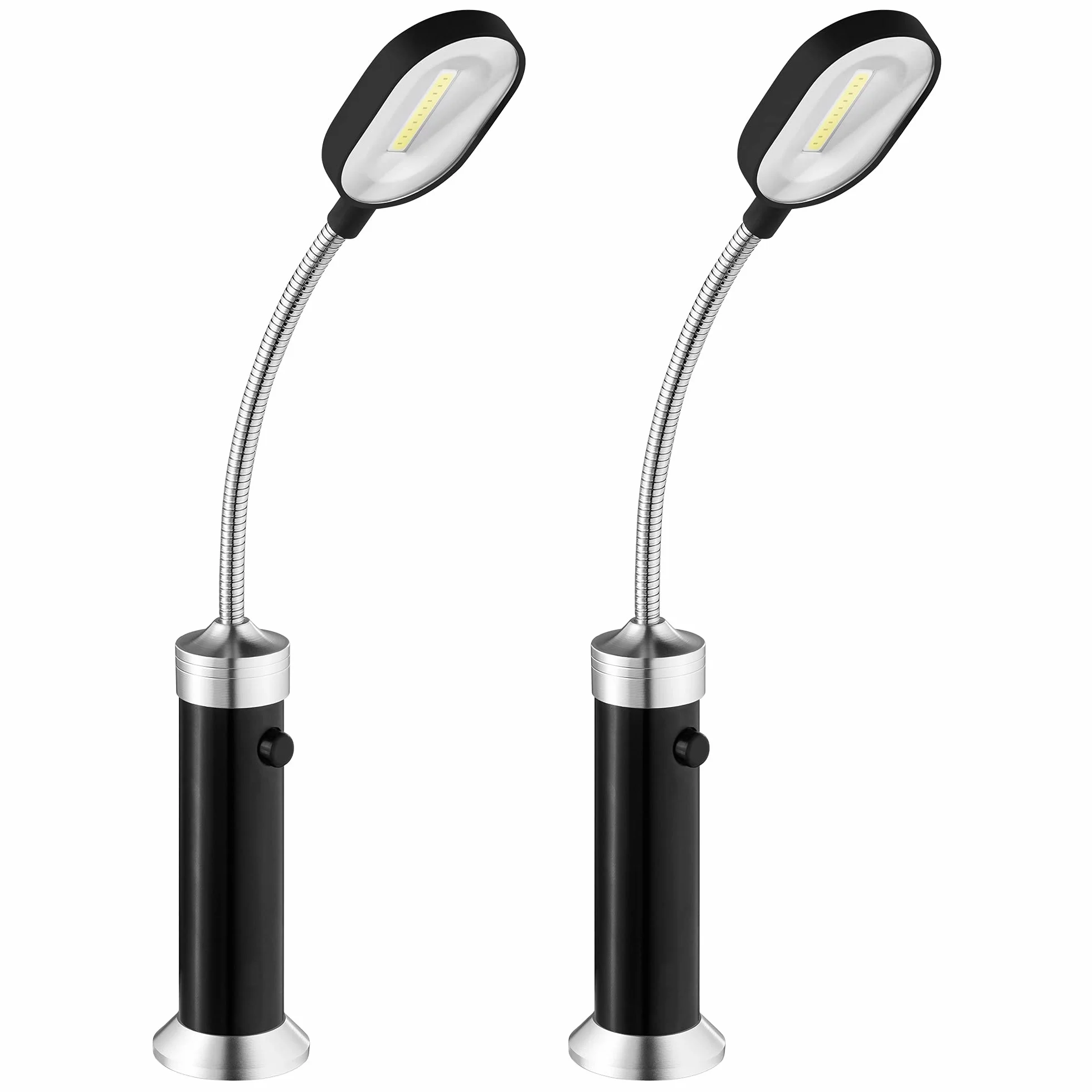 Navaris 2 x magnetyczna lampa COB LED BBQ - obracana o 360° - akcesoria do grill, światło magnetyczne - oświetlenie na baterie