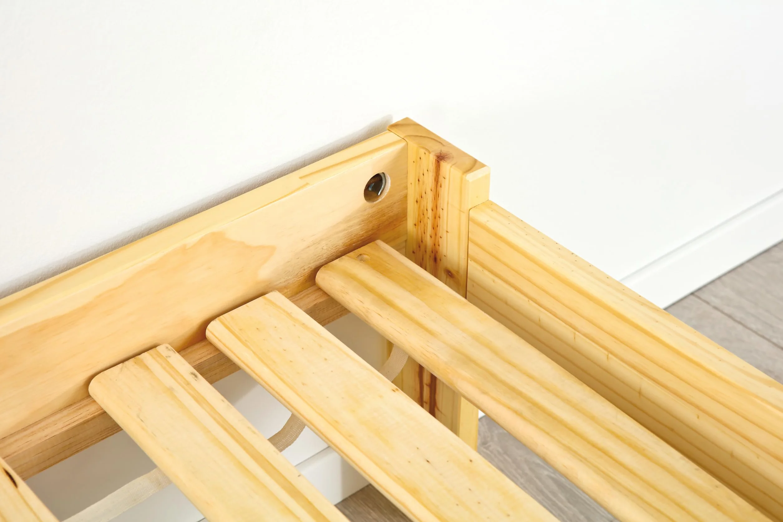 Inter Link - Podstawa łóżka z listew 90 x 200 - Podstawa łóżka z listew na rolkach - Listwy do łóżka 1-osobowego - Lite drewno sosnowe - Naturalne - WxDxH : 200x90x2 cm