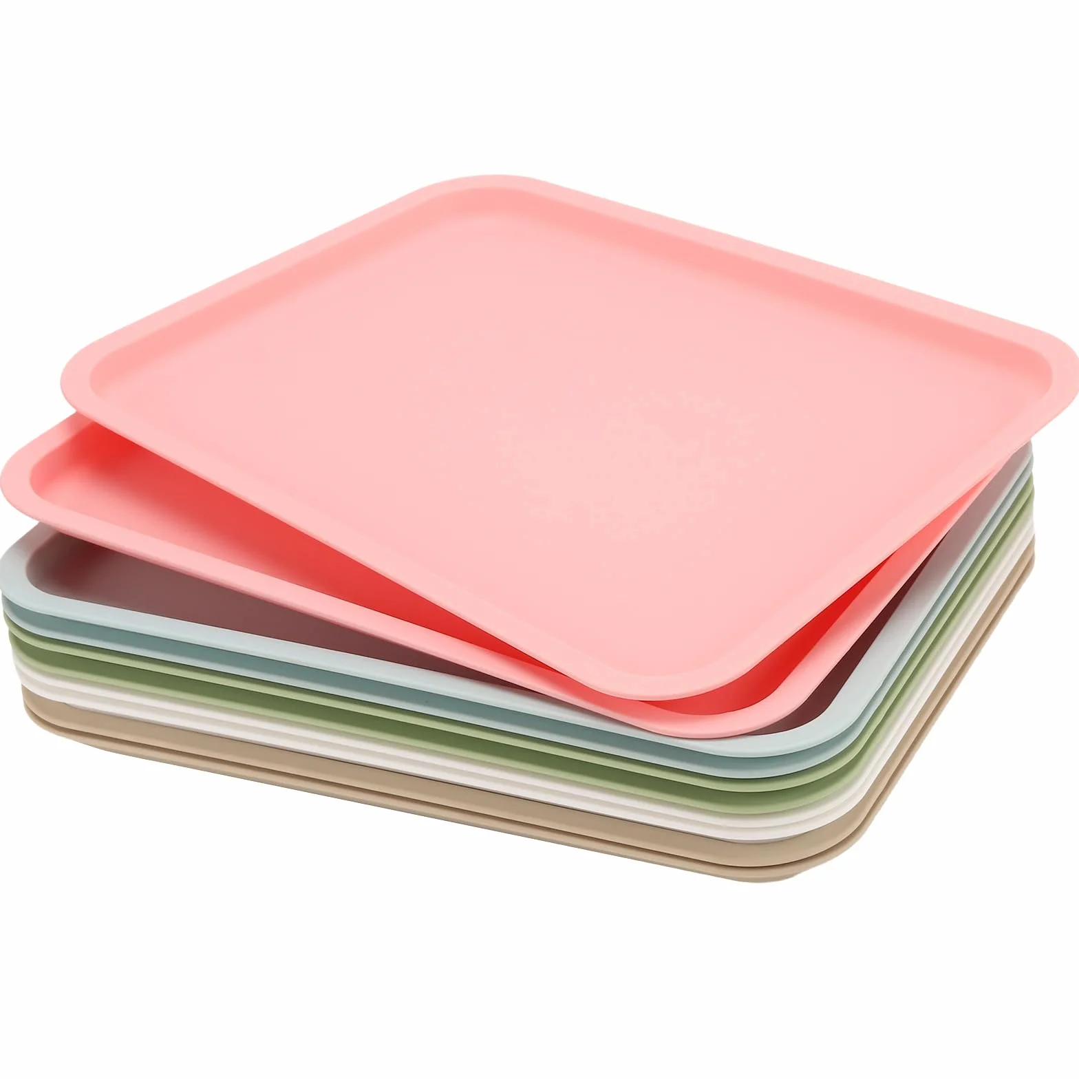 ZOENHOU plastikowe tace PP 30,5x23x2 cm 10 sztuk 5 kolorów