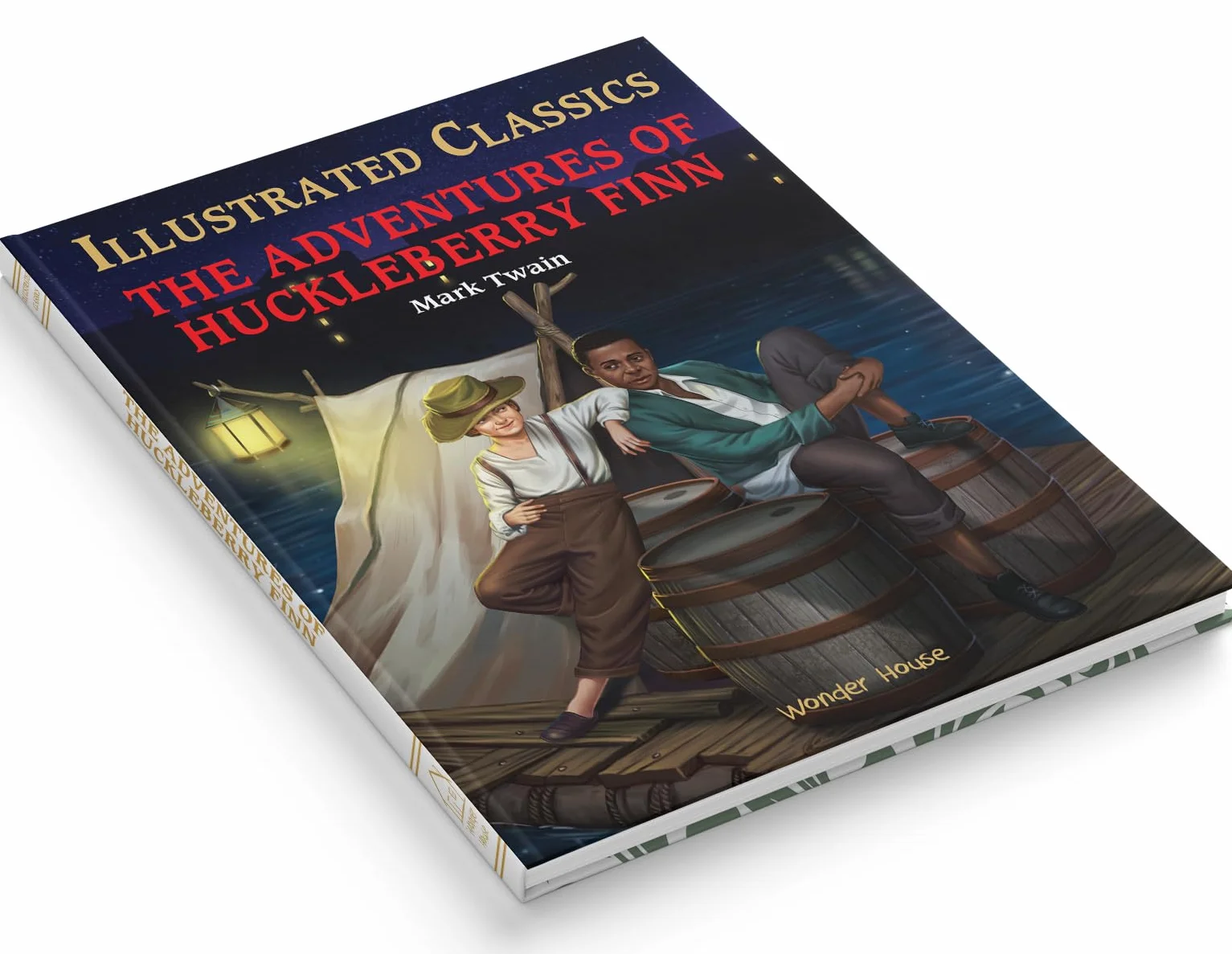 The Adventures of Huckleberry Finn: Illustrated Abridged Children Classics English Novel with Review Questions (Hardback)