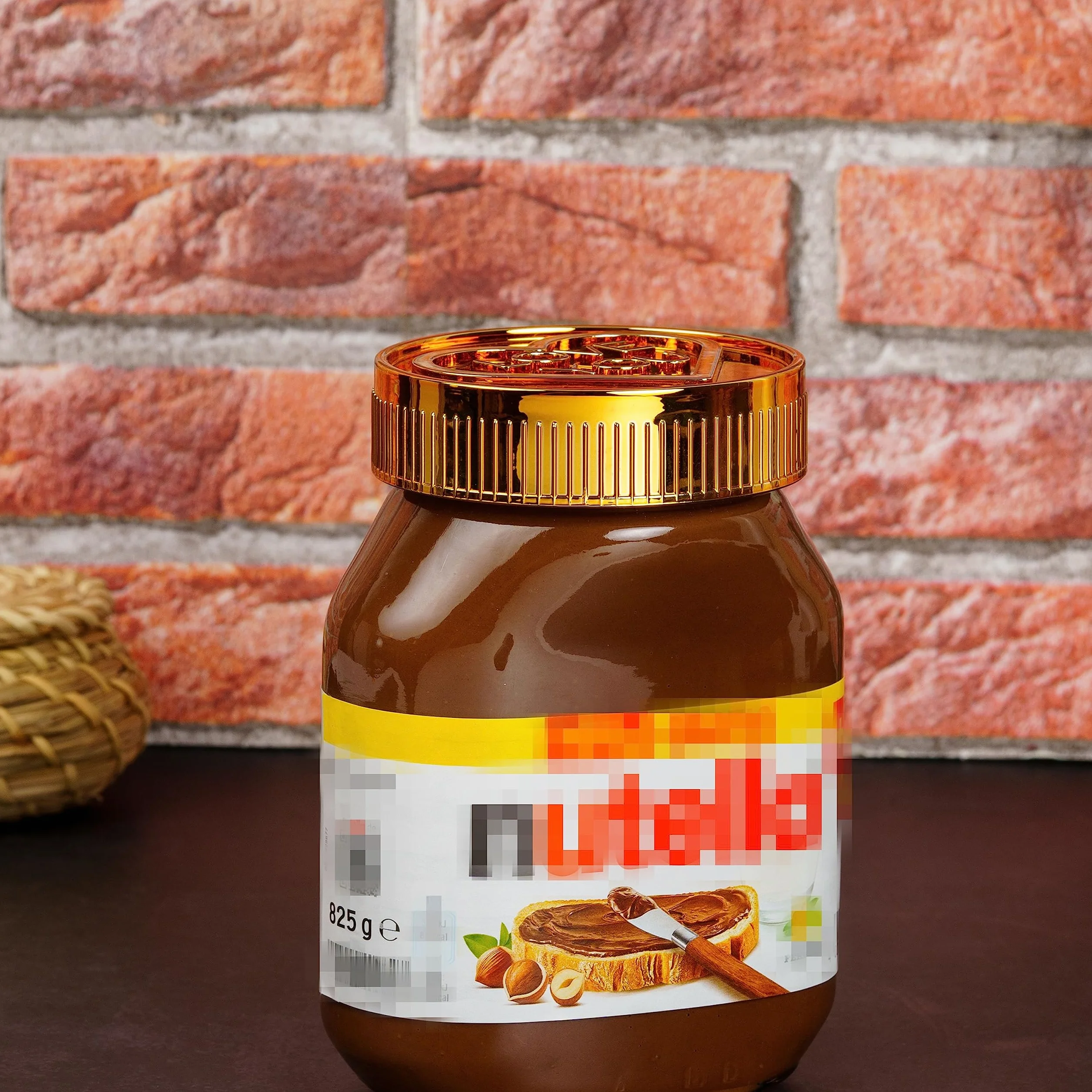 Pokrywka prezentowa LOVE YOU złota do słoika Nutella 600 g