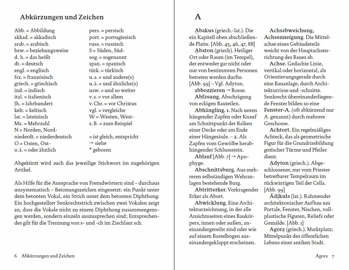 Wörterbuch der Architektur: Gebäudetypen; Erläuterungen; Stilvarianten – 19569