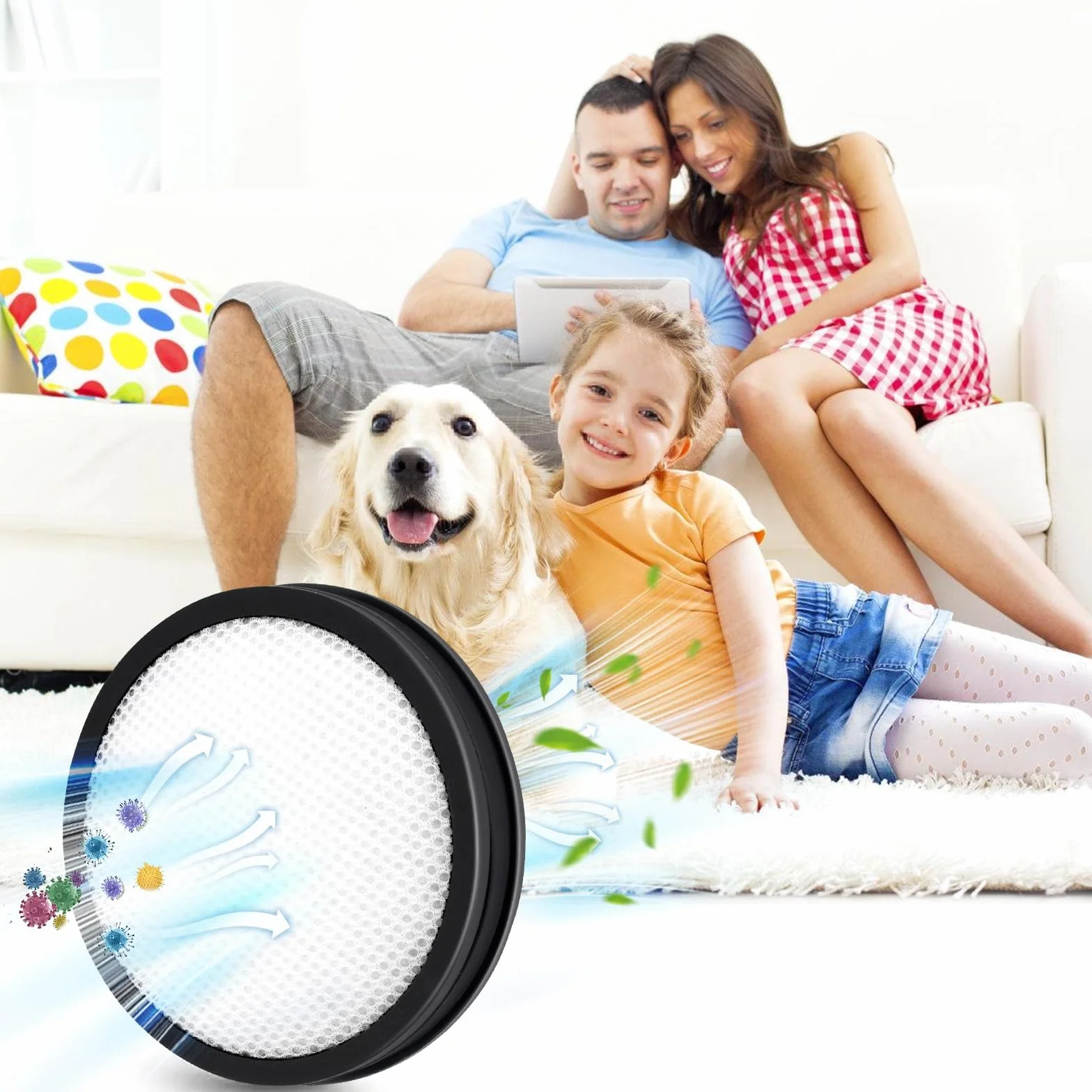3-pak zmywalnych filtrów Hepa do Ryobi 18V 1+ bezprzewodowy odkurzacz kij PCL720 PBLSV716 A32SV720N