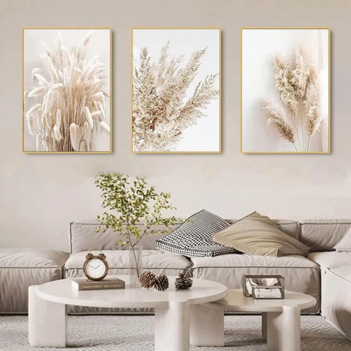 ZFTCN Zestaw 3 plakatów Boho - abstrakcyjny rysunek kobiety i liście botaniczne wydruki bez ramki (10,3 sztuki - 50 x 70 cm)