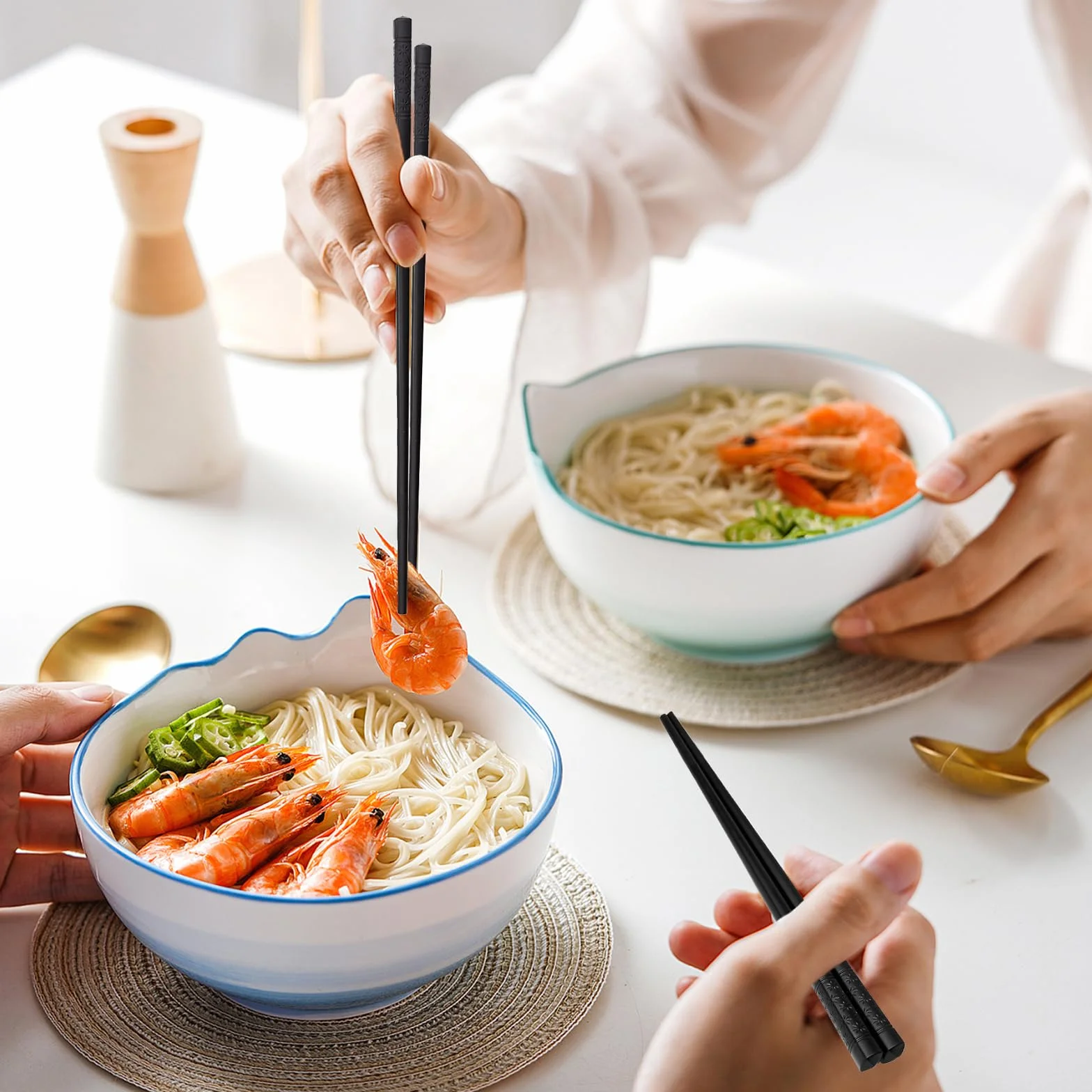 Chińskie pałeczki do sushi 24 cm, zestaw 5 par, antypoślizgowe, do zmywarki