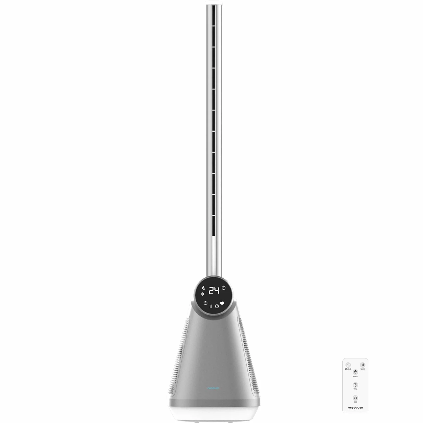 Cecotec EnergySilence 9890 Skyline Bladeless Tower Fan 39" 50W LED Touch Screen Remote 3 Speeds Timer Oscillation