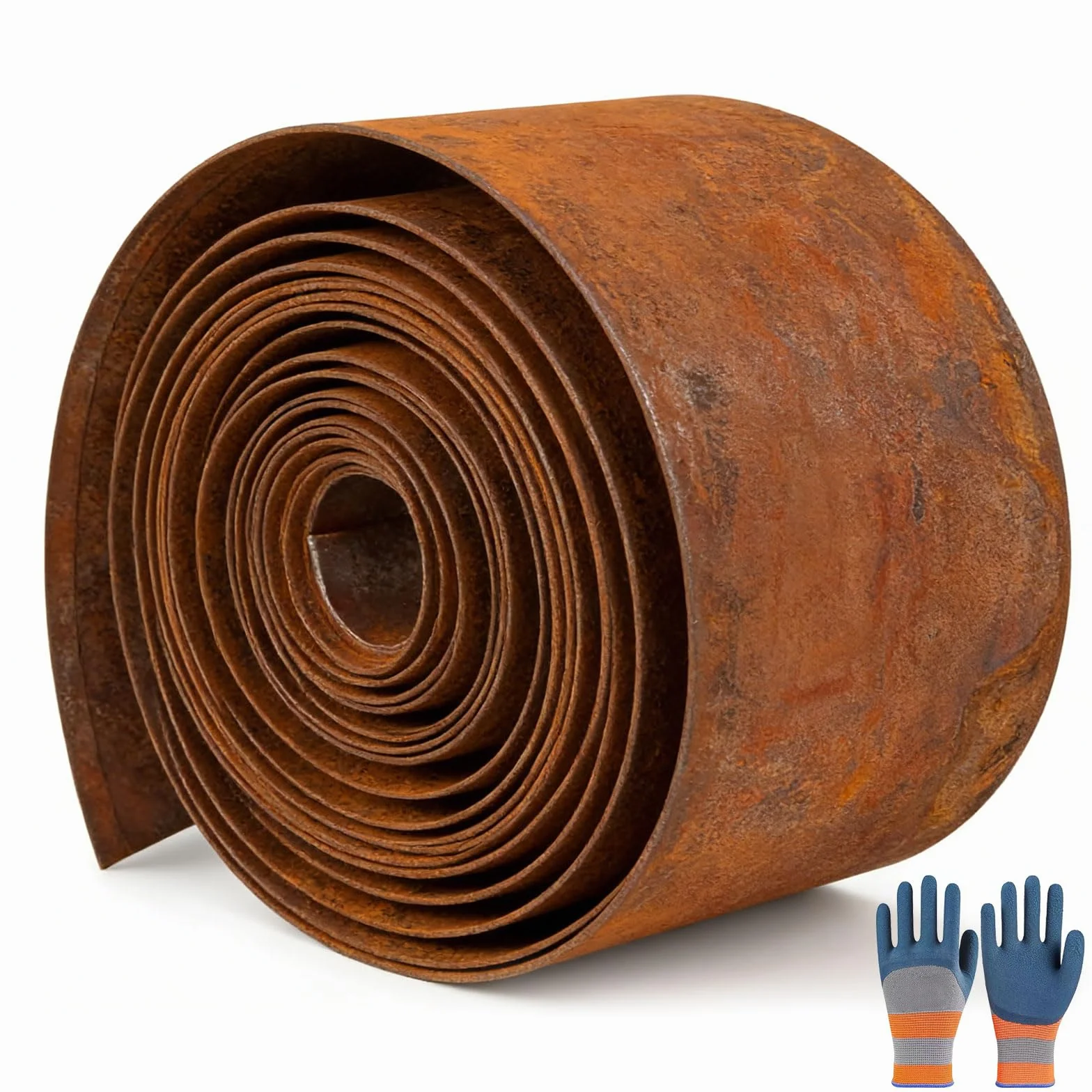 Krawędź trawnika ze stali Cortena, 10 m x 14 cm wysokości, krawędzie trawnika, stal Corten, elastyczne obramowanie rabatek, ruszt do zawężania grządek kwiatowych, ścieżek ogrodowych (10 m ×
