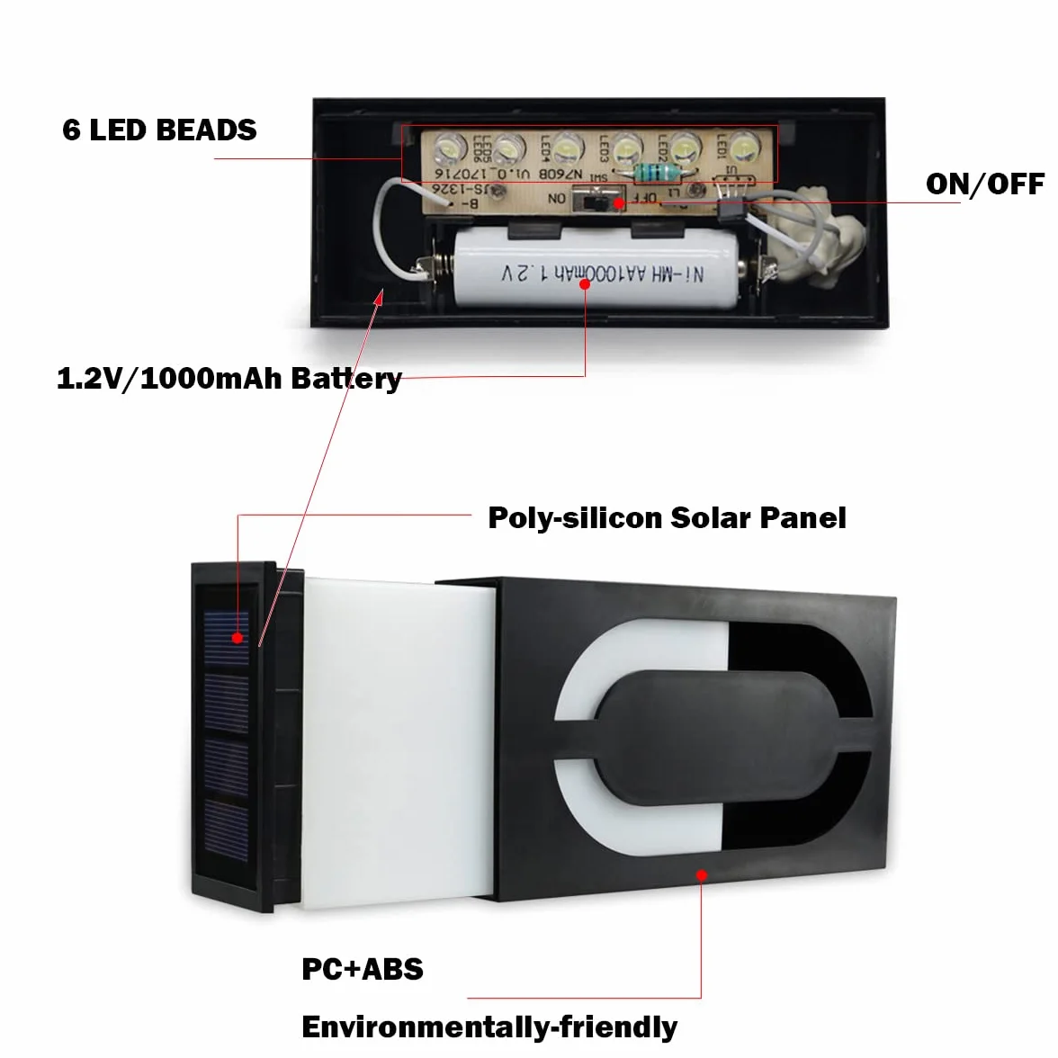 numer domu, podświetlany, solarny – numer 9, solarny numer drzwi, na ścianę, 6 diod LED, podświetlany numer domu z czujnikiem światła, wodoszczelność IP55, lokalizator domu do samodzielnego montażu
