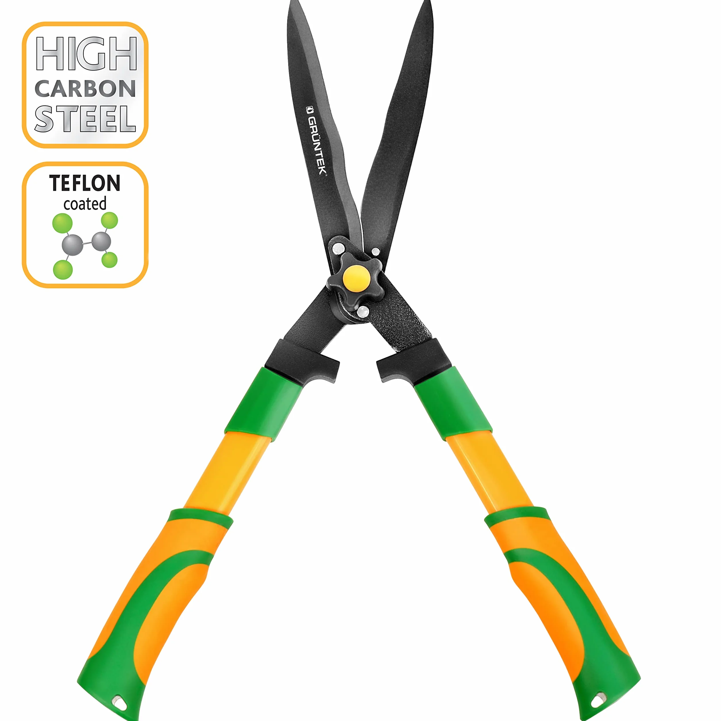 GRÜNTEK Nożyce do żywopłotu Teflon Pike (Hecht) 560 mm – nożyce do krzewów z ząbkowanymi krawędziami i podwójną powłoką teflonową
