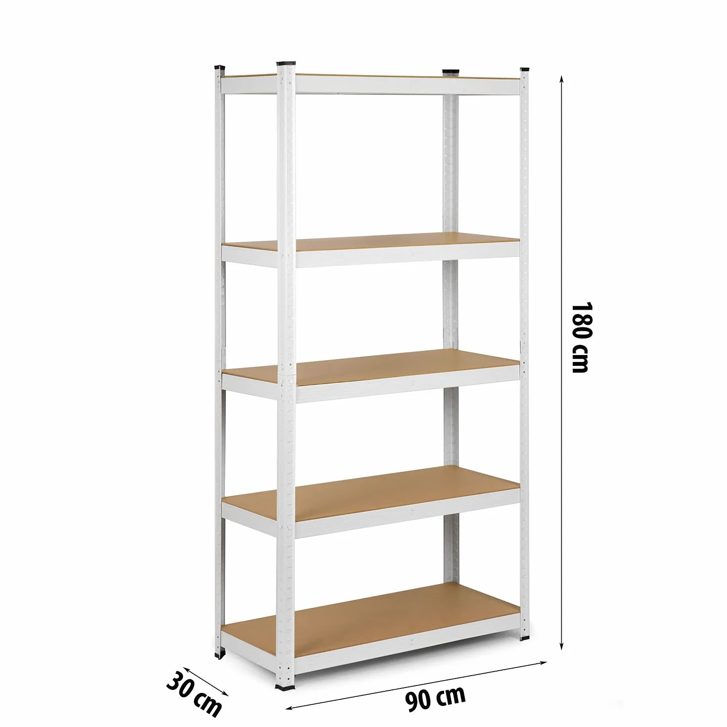 Humberg Półka garażowa metalowa Obciążenie do 875 kg 5 półek 30 x 90 x 180 cm Biały