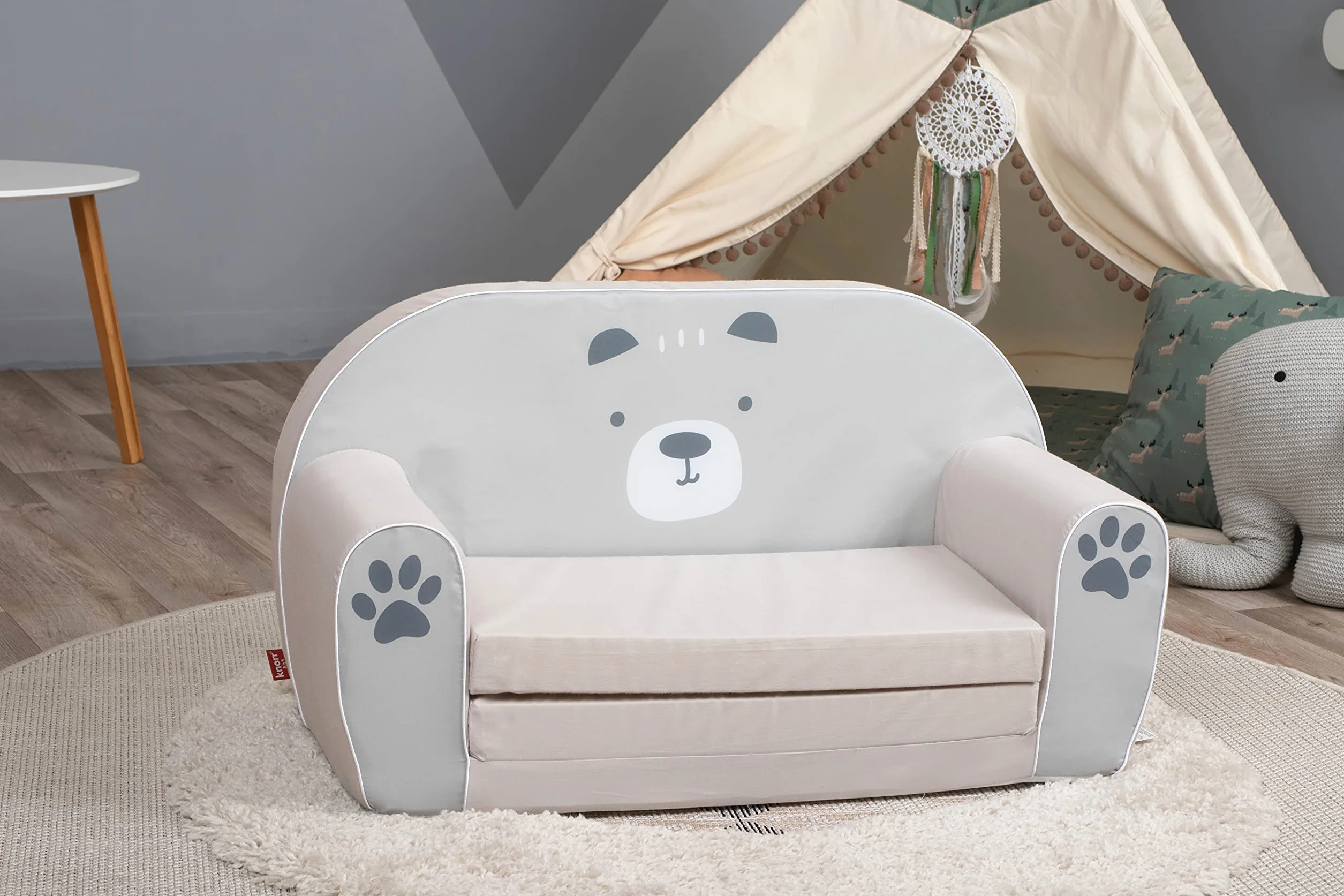 Knorrtoys 68480-sofa dziecięca miś Paul, bawełna