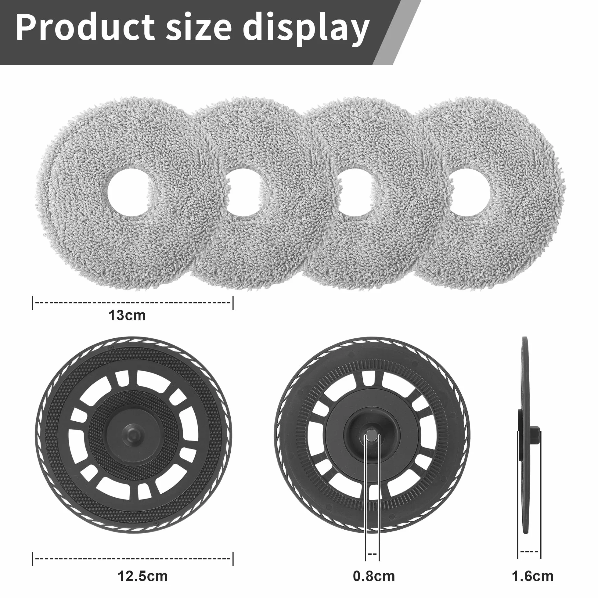 4 mopy z 2 płytami do wycierania, akcesoria do Dreame L20 Ultra/ L10s Ultra Gen2 / L10s Pro Ultra Heat/ X40 Ultra/ X40 Master/ L40 Ultra/ X30 Ultra, zęści zamienne do odkurzacza robota