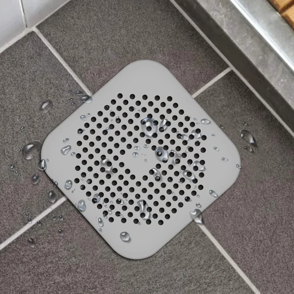 Flintronic Silikonowe sitko odpływowe, osłona odpływu prysznicowego, łapacz włosów z przyssawkami, składany filtr do zlewu, ochraniacz filtra z mocną przyssawką, do wanny, łazienki, kuchni, 2 szt