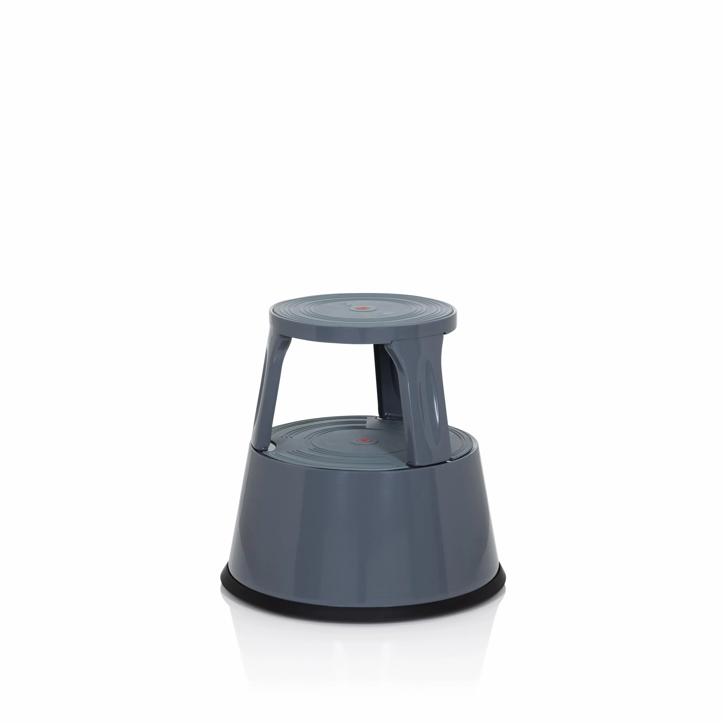 hjh OFFICE Taboret TIO-M II metalowy stopka słonia z atestem TÜV, wysokość 42 cm, obciążenie do 150 kg, z kółkami 830007 szary
