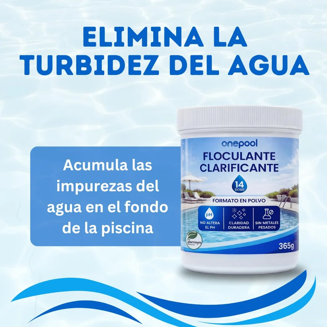 PLANTAWA Flokulant Basen w proszku 10 Tygodni Eliminator zmętnienia dla małych basenów i hydromasażu. Klarujący dla czystej wody. Naturalny produkt wegański bezpieczny dla całej rodziny.