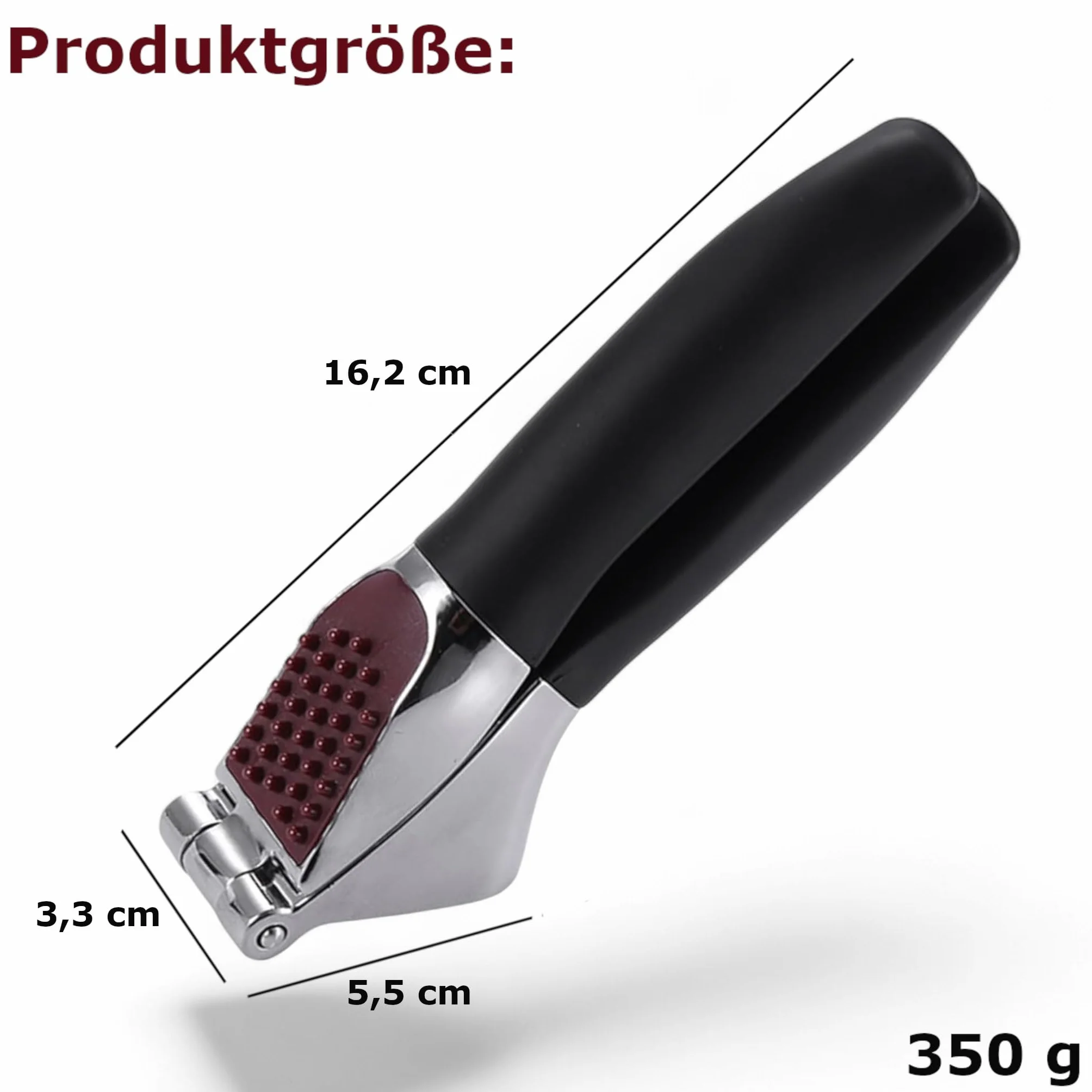EliteHoff Praska do czosnku - wyciskacz do czosnku ze stali nierdzewnej i stopu cynku – ręczna wyciskarka do czosnku oraz imbiru (bez obierania), zgniatacz do czosnku do pozyskiwania pasty czosnkowej