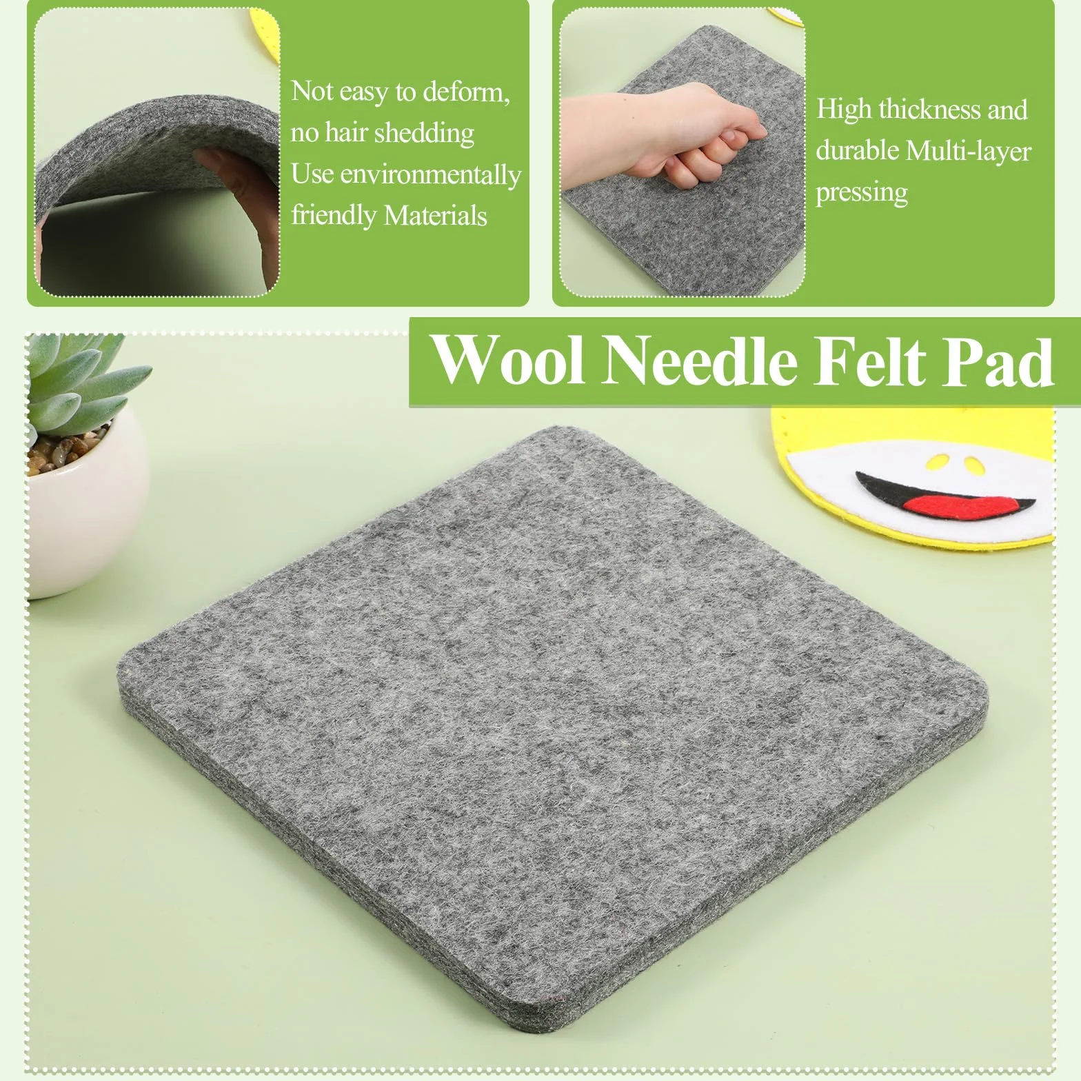 Podkładka do filcowania igłowego, szara podkładka z gąbki, podkładki filcowe igłowane 20 x 20 cm do wszelkich materiałów do filcowania wełny
