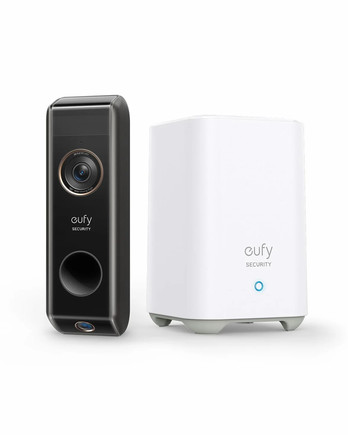 eufy Security kamera Video Doorbell Dual (zasilana baterią) z Homebase, podwójna detekcja ruchu, wykrywanie paczek, 2K HD, rozpoznawanie rodziny, bez miesięcznych opłat, 16 GB lokalnej pamięci