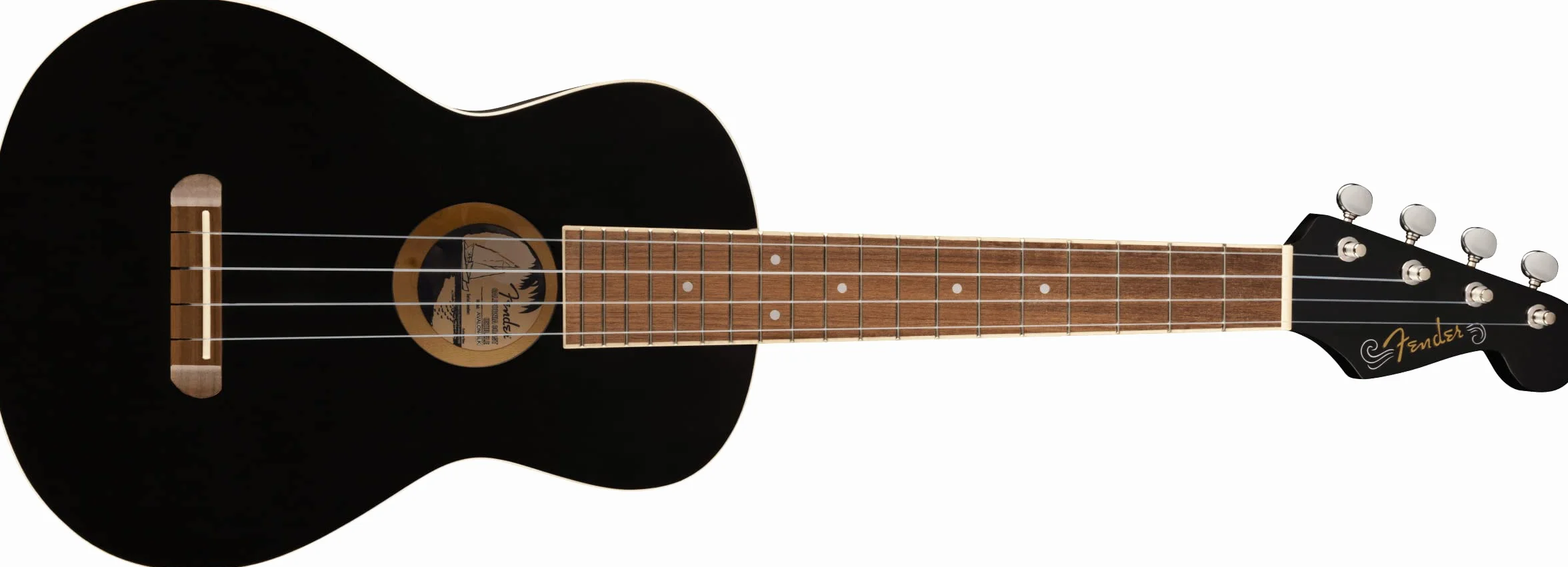Fender Avalon Tenor ukulele z orzecha włoskiego, w kolorze czarnym