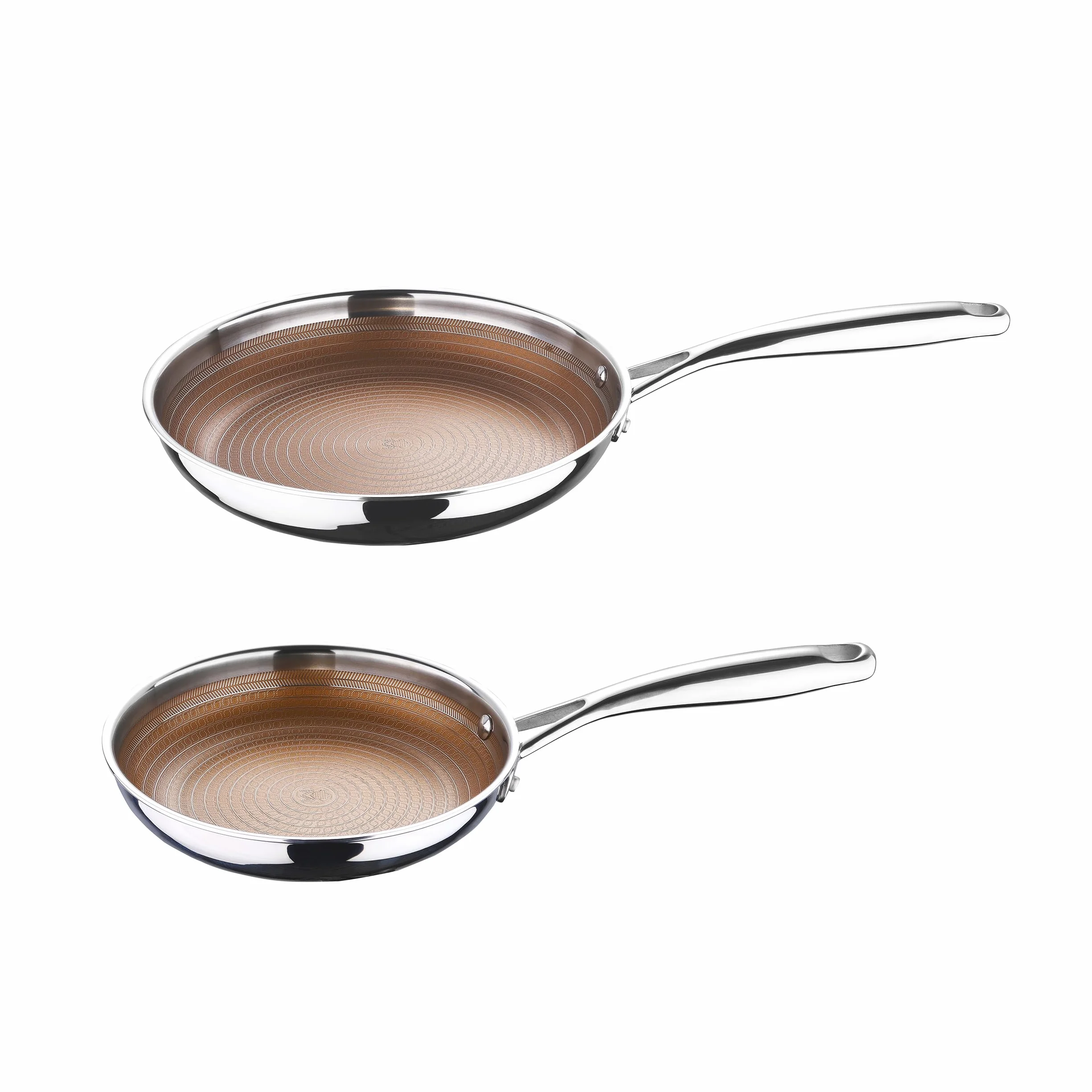 MasterPRO Zestaw patelni 2-częściowy 20 cm i 25 cm stal nierdzewna rdzeń aluminiowy powłoka nieprzywierająca