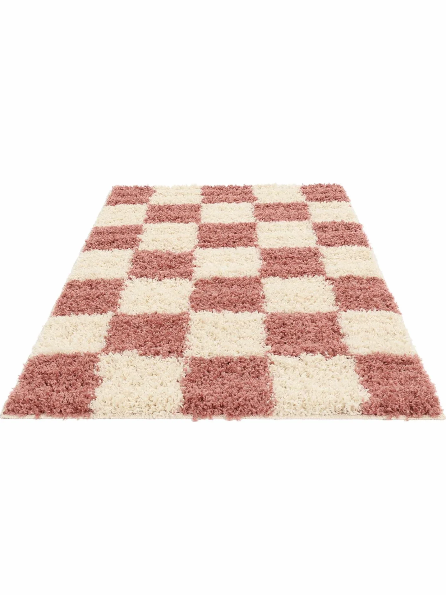 RugVista Chessie, Dywan, Nowoczesne, 100 x 160 cm, Prostokąt, Wysoki, Pokój dzienny, Sypialnia, Czyścić wyłącznie chemicznie, Różowy/Off White