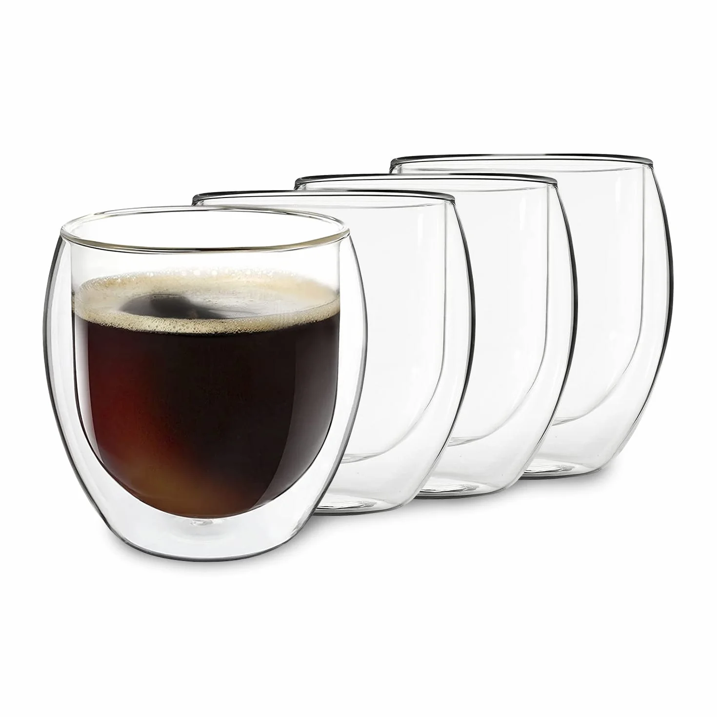 DUOS Szklanki termiczne z podwójną ścianką 4 x 310 ml Jumbo do cappuccino