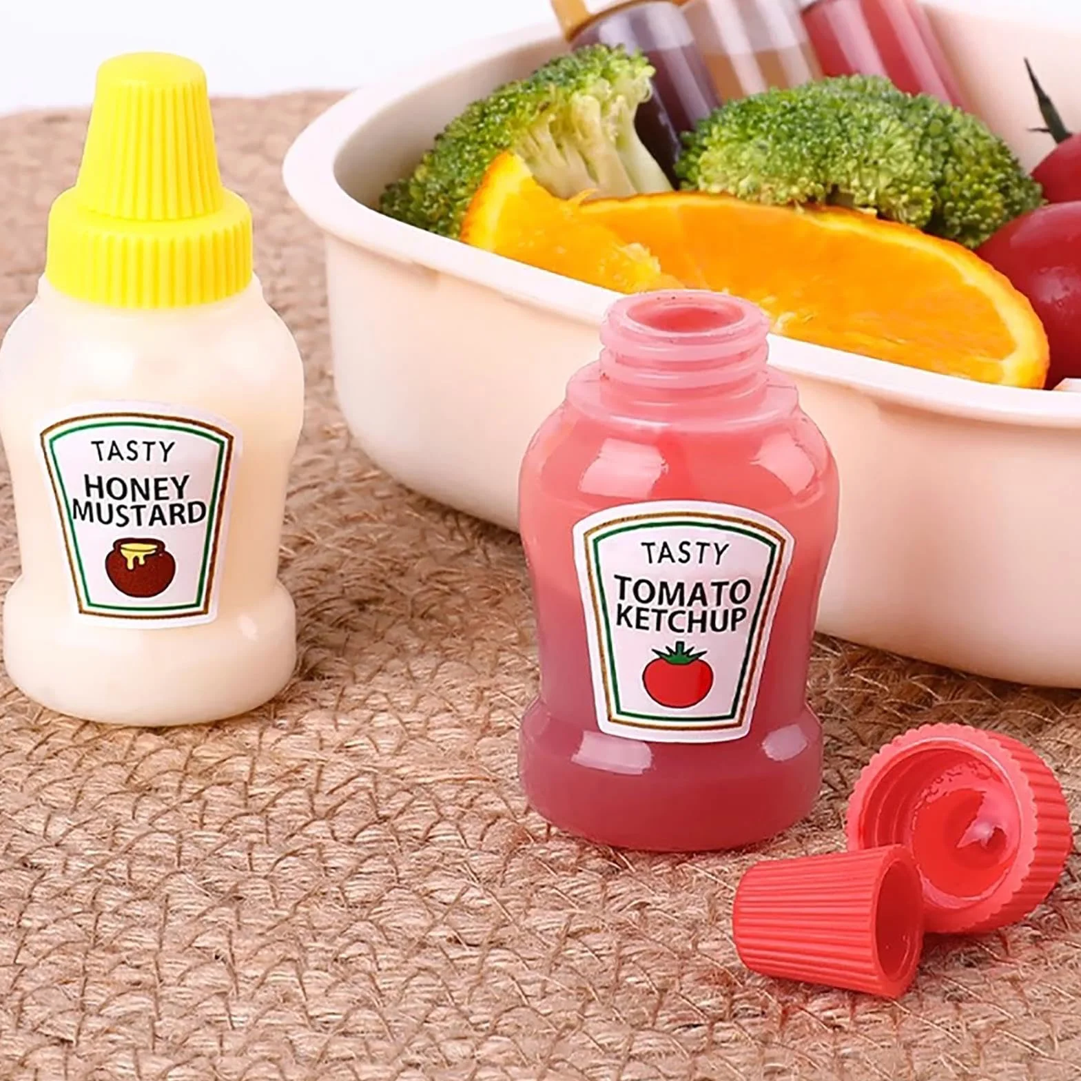 Butelki zaciskowe ketchup 25 ml 2 sztuki przenośny pojemnik na sos