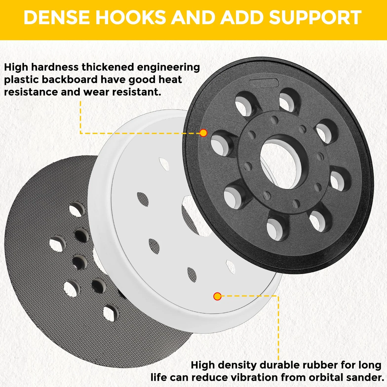 2 sztuki 125 mm talerze szlifierskie do szlifierek mimośrodowych Bosch GEX 125-1 AE PEX 220 A & AE, 8 otworów, talerz podporowy, płyta szlifierska do szlifierek mimośrodowych Bosch RSO34&RS035