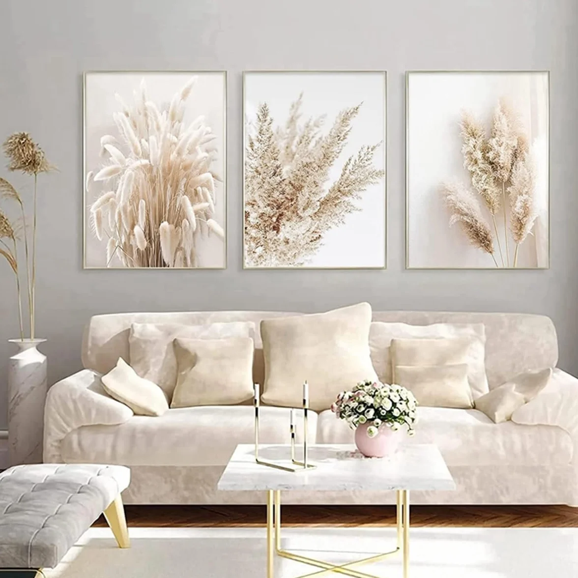 ZFTCN Zestaw 3 plakatów Boho - abstrakcyjny rysunek kobiety i liście botaniczne wydruki bez ramki (10,3 sztuki - 50 x 70 cm)
