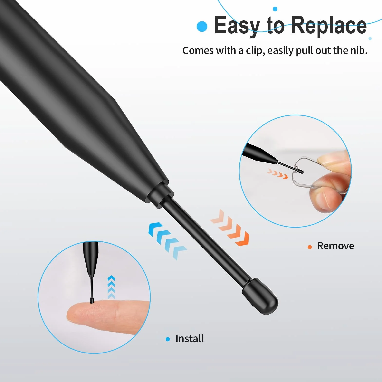 TiMOVO Replacement Pen Tips Compatible with Remarkable 2, 10Pcs Soft Nibs Tips for Remarkable 1/2 with Nib Removal Tool, Wear-Resistant Precise Tips Replacement Kit for Remarkable Pen, Rounded Tip