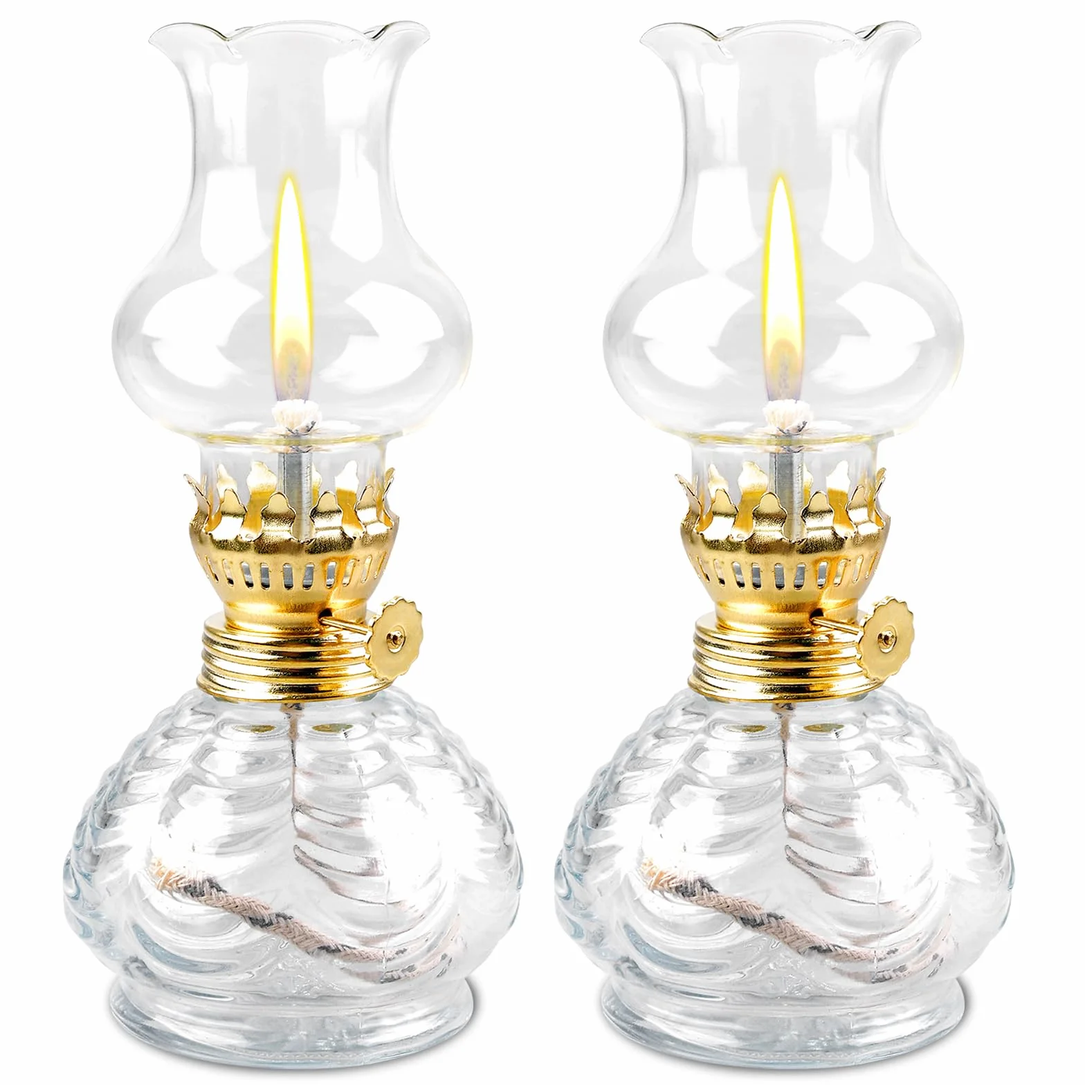 BORDEAG Lampa naftowa, 2 sztuki lamp olejowych ze szkła, latarnia naftowa, latarnia sztormowa, lampa naftowa w stylu vintage do wnętrz, domu, ogrodu, na kemping