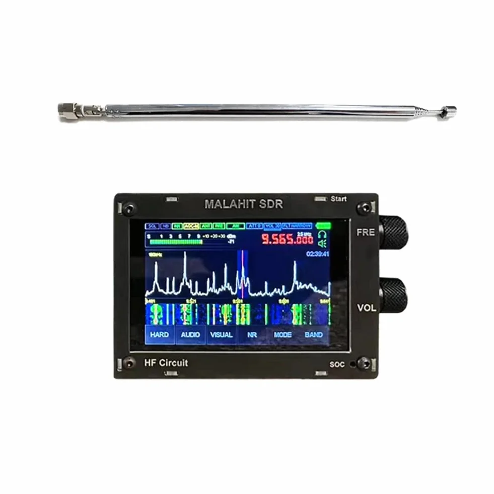50K-250MHz 400M-2GHz SDR Pro odbiornik malachitowy All-Band Aviation Band odbiornik radiowy z ekranem dotykowym 3,5 czarny