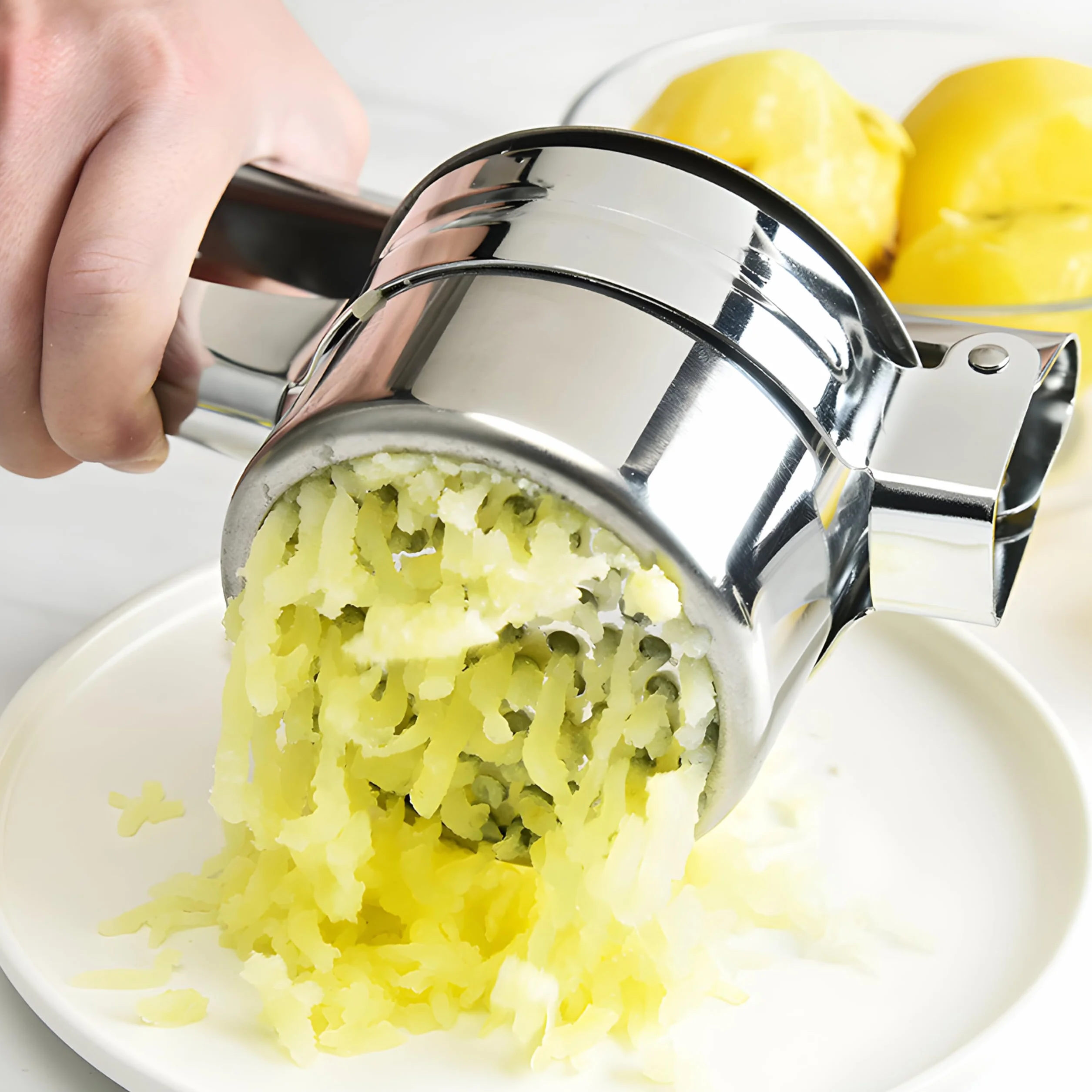 Retoo Praska do ziemniaków ze stali nierdzewnej, tłuczek do puree, wielożyłowa prasa