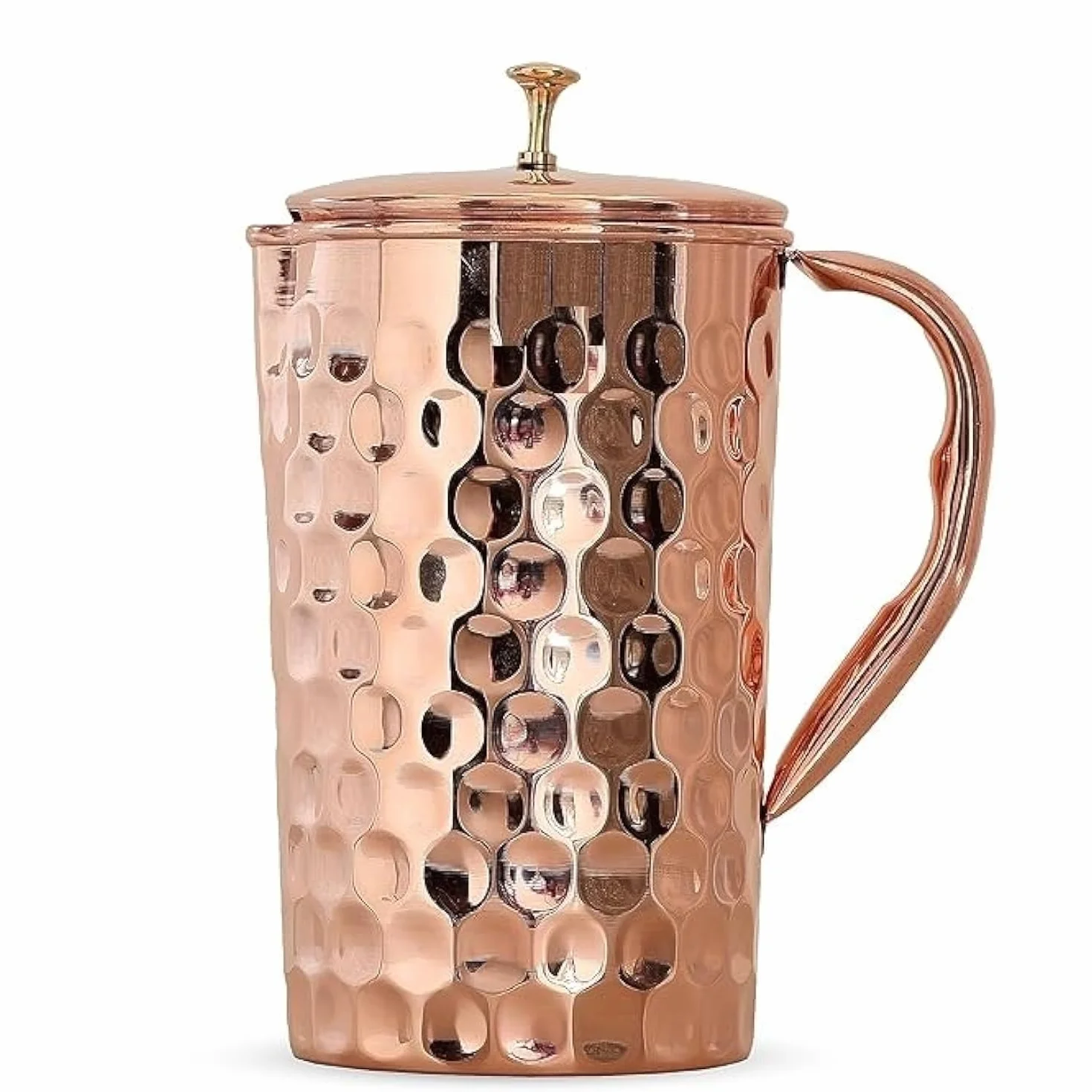 Miedziany dzbanek na wodę, bez szczelności, młotkowany diament, wzór 2000 ml (1 szt.)