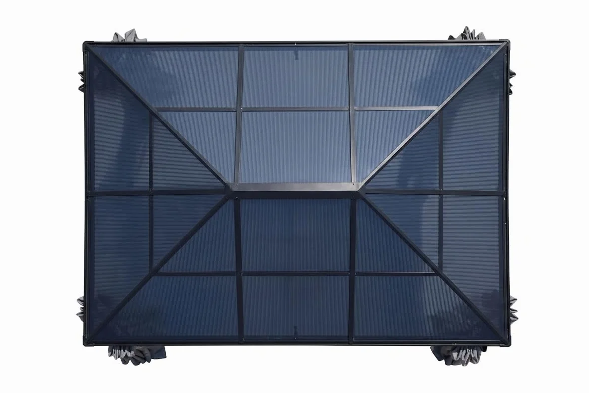 Jet-Line® | Alu Pawilon 3 x 4 m | Pergola z zadaszeniem | Pawilon ogrodowy Taneo | 3 x 4 m | Aluminiowa rama | z nieruchomym dachem | kolor antracytowy | do ogrodu | zadaszenie | stabilny ogrodowy