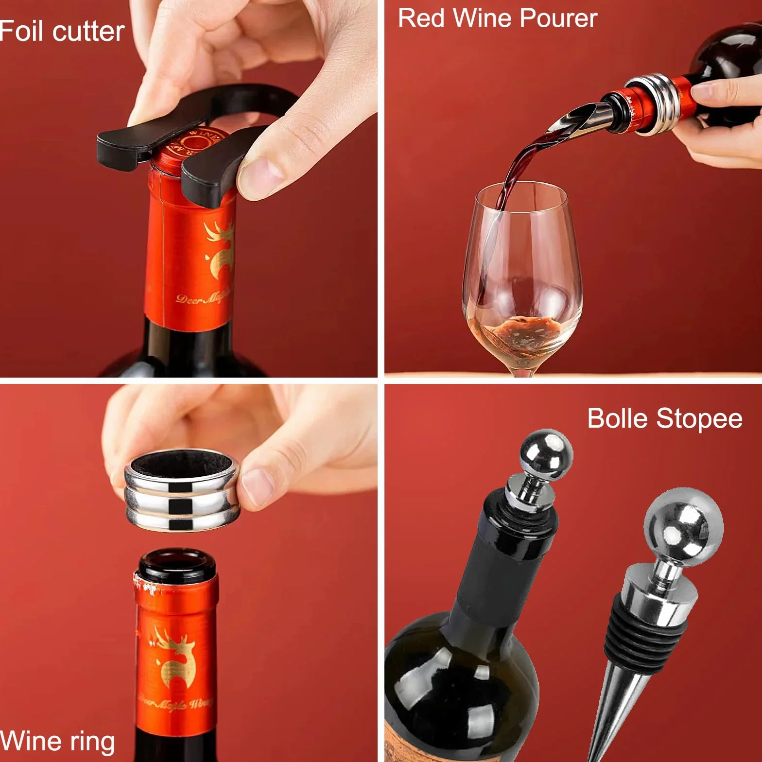 UCAMP Luksusowy otwieracz do wina – zestaw sommelier z 11 korkociągami, zestaw upominkowy dla miłośników wina (drewniane pudełko)