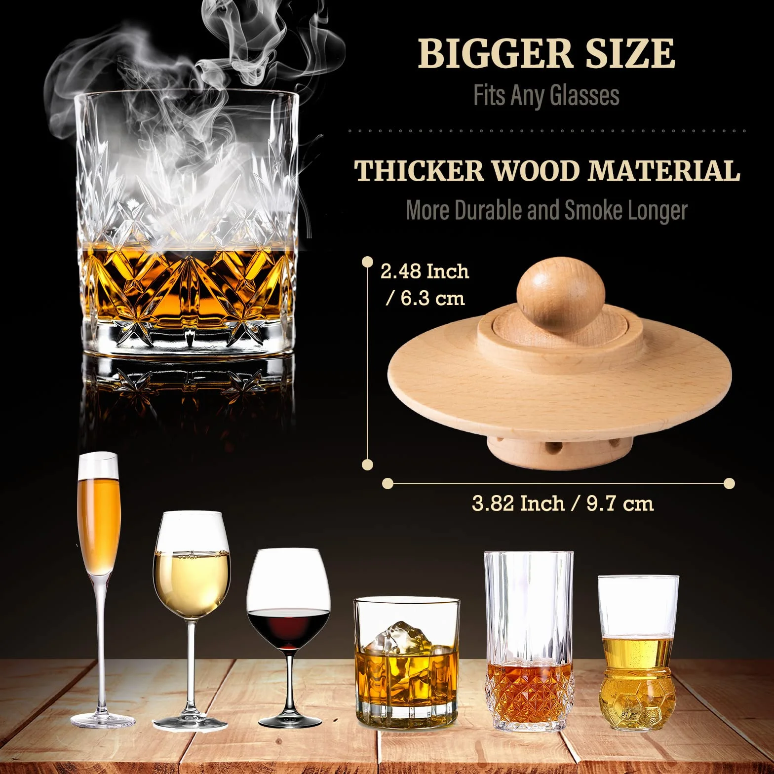 Zestaw Whisky Smoker – Old Fashioned Cocktail Gift Set z 6 Wiórkami Drzewnymi, 4 Kamieniami Granitowymi do Whisky i Palnikiem – Idealny Prezent dla Miłośników Whisky i Koktajli (bez butanu)