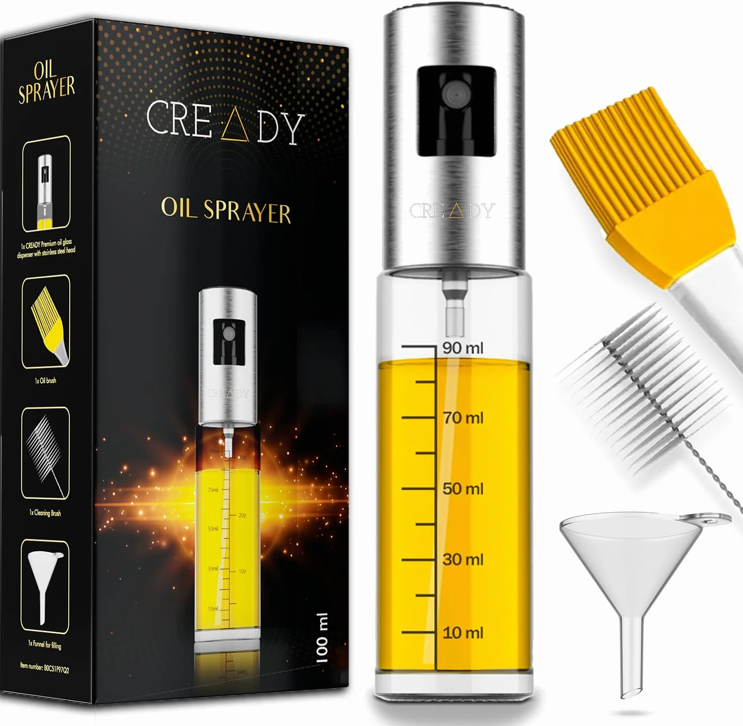 CREADY® Dozownik oleju w sprayu ze stali nierdzewnej 100 ml