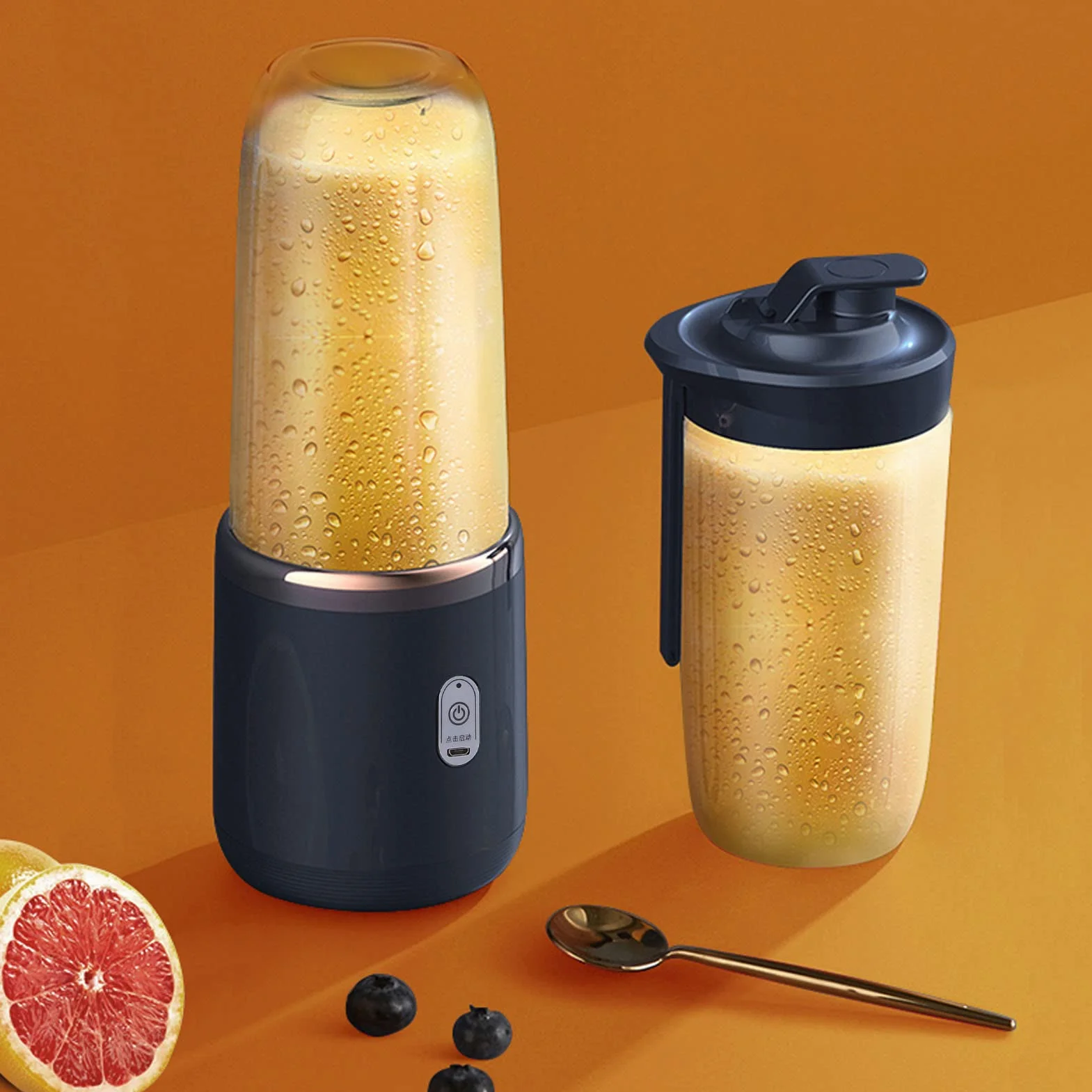 Mini Blender Przenośny 300 ml 22000 Obr./min 1200 mAh USB Akumulator Niebieski