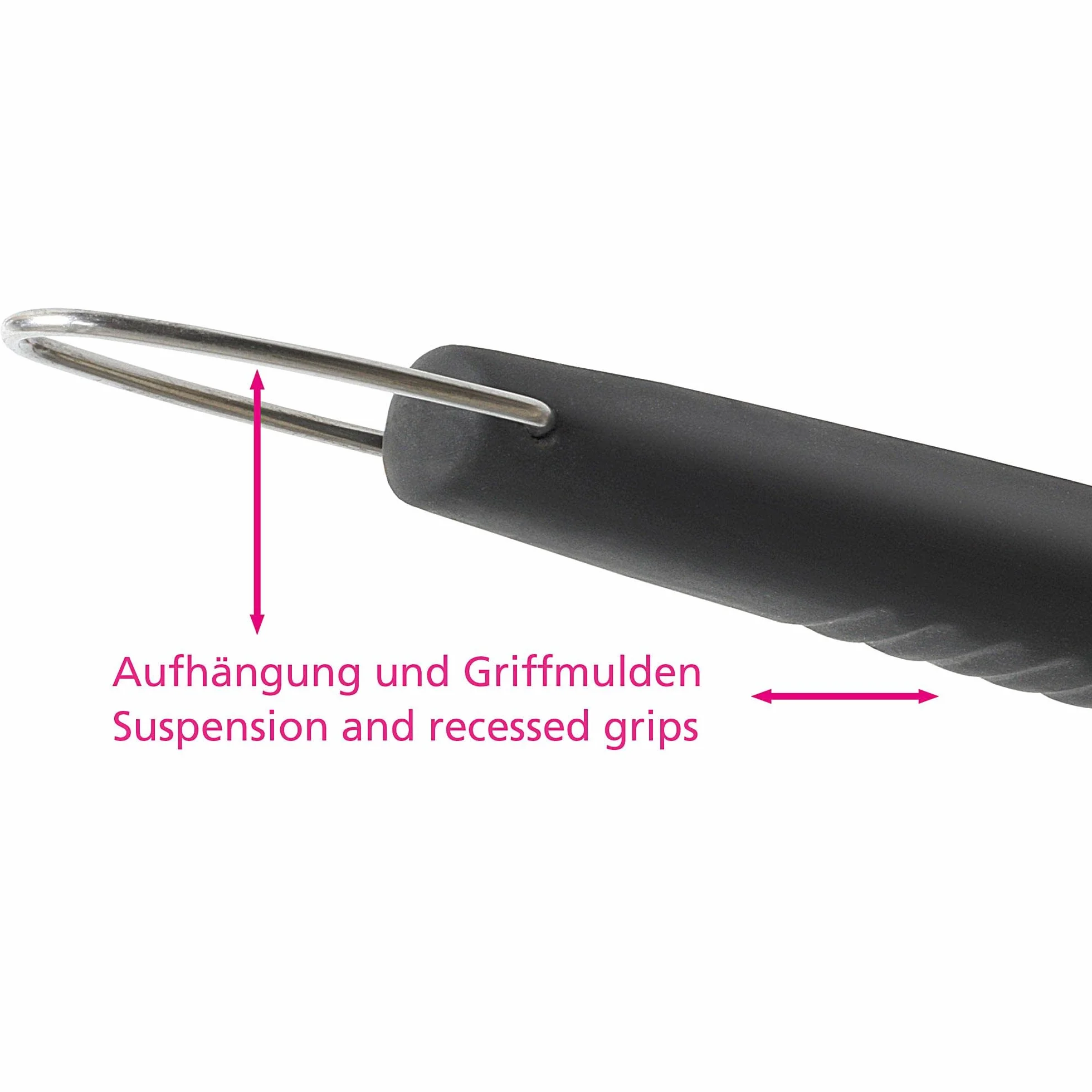 wenco Łopatka do grilla ze zintegrowanym ostrzem, 51 cm, stal nierdzewna/tworzywo sztuczne, odporna na wysokie temperatury, ergonomiczny uchwyt, łopatka do patelni z zawieszeniem i wgłębieniami