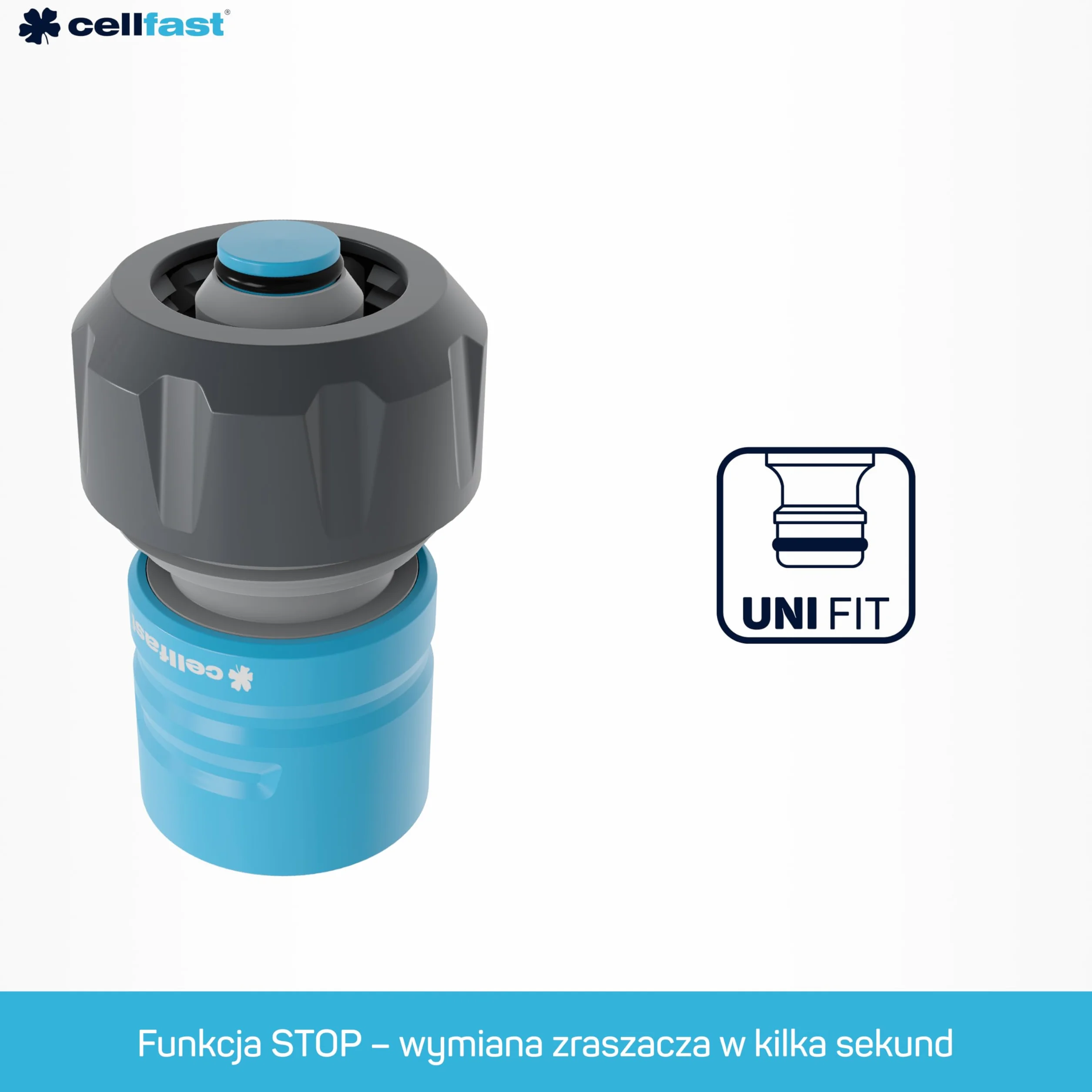 Cellfast Szybkozłącze - stop IDEAL™ 3/4", Połączenie dwóch końców węży, Tworzywo PC/ABS, Ergonomiczny kształt, 51-625