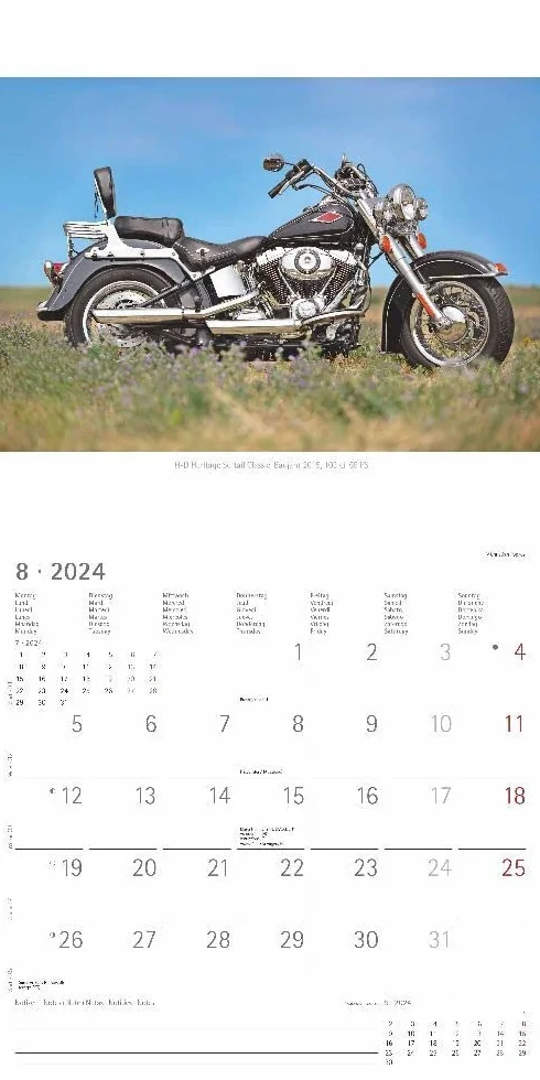 Harleys 2024 - Broschürenkalender 30x30 cm (30x60 geöffnet) - Kalender mit Platz für Notizen - Motorräder - Bildkalender - Wandplaner - Harley-Davidson