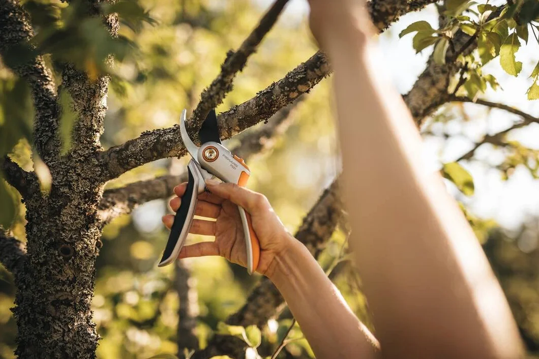 Fiskars Sekator boczny do świeżych gałęzi i gałązek, powłoka antyadhezyjna, stalowe ostrza/aluminiowe rączki, czarny/pomarańczowy, Plus, P531, 1057168
