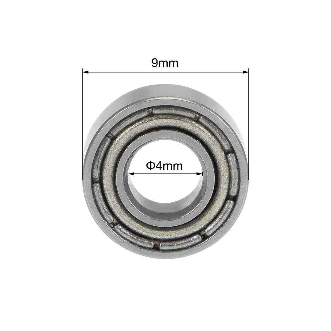 sourcing map 4 sztuki 684ZZ Łożyska kulkowe zwykłe Z2 4 x 9 x 4 mm podwójnie ekranowana stal węglowa