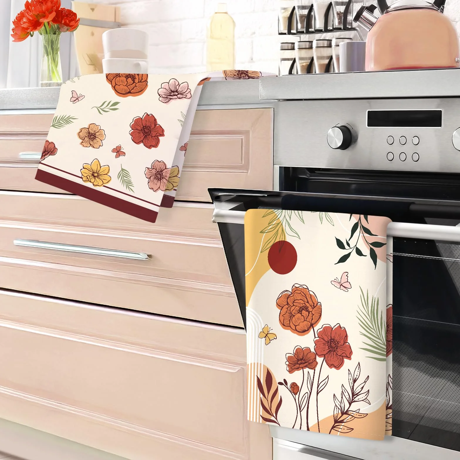 Ręczniki kuchenne Boho Floral 4 szt. 48 × 70 cm 100% bawełna szybkoschnące