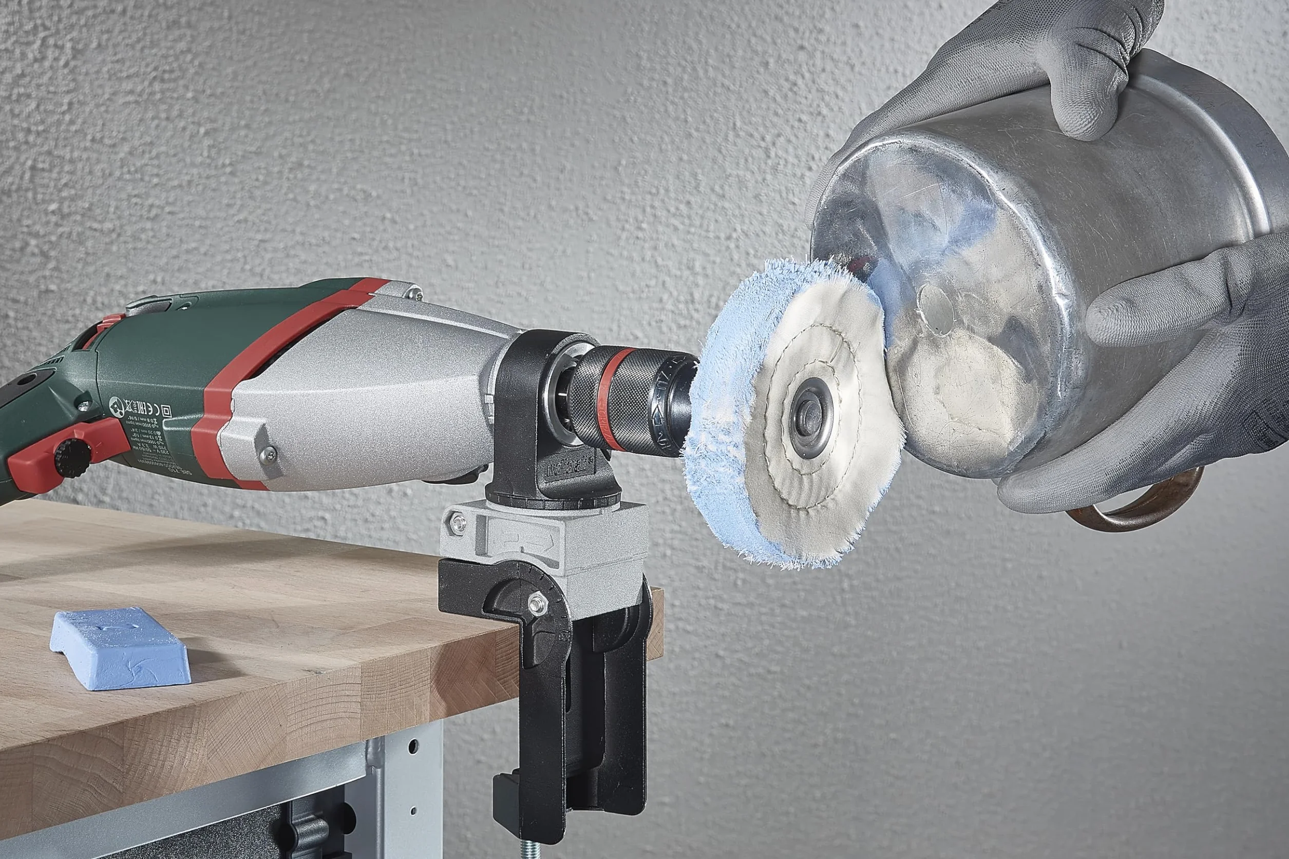 wolfcraft Tarcza materiałowa, Ø 110 mm I 2146000 I Do polerowania powierzchni metalowych i plastikowych na wysoki połysk