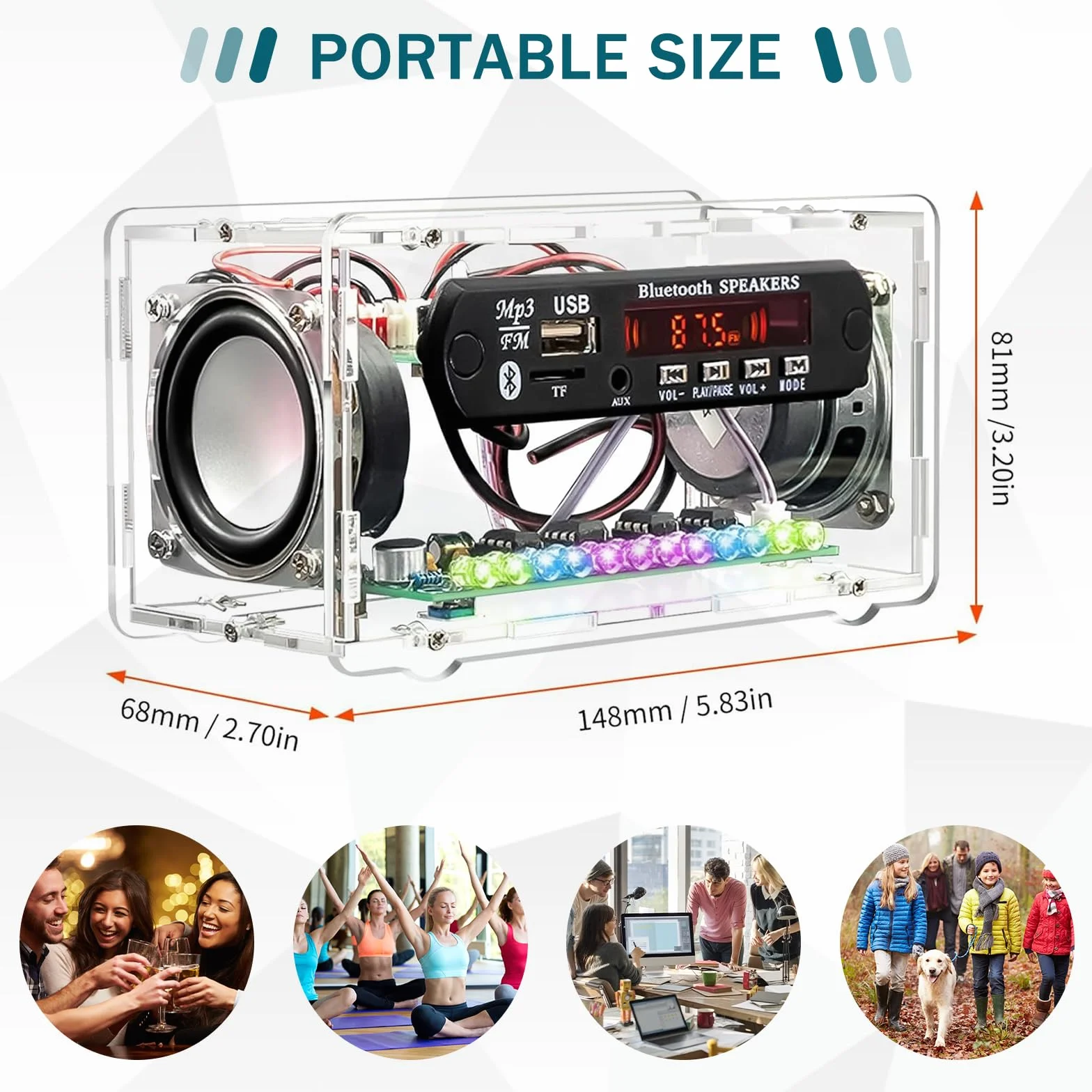 Zestawy do ćwiczeń lutowania, zestaw radia FM, zestaw głośników Bluetooth, elektroniczne zestawy projektowe dla dorosłych, mini zestaw wzmacniaczy dźwięku domowego z cyfrowym wyświetlaczem